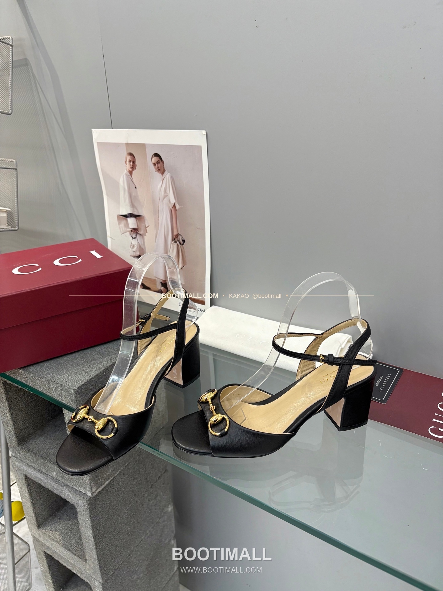 구찌 2026 양가죽 GG 메탈 스트랩 샌들 Gucci 2026 Lambskin GG Metal Strap Black Sandals 6.5cm 5