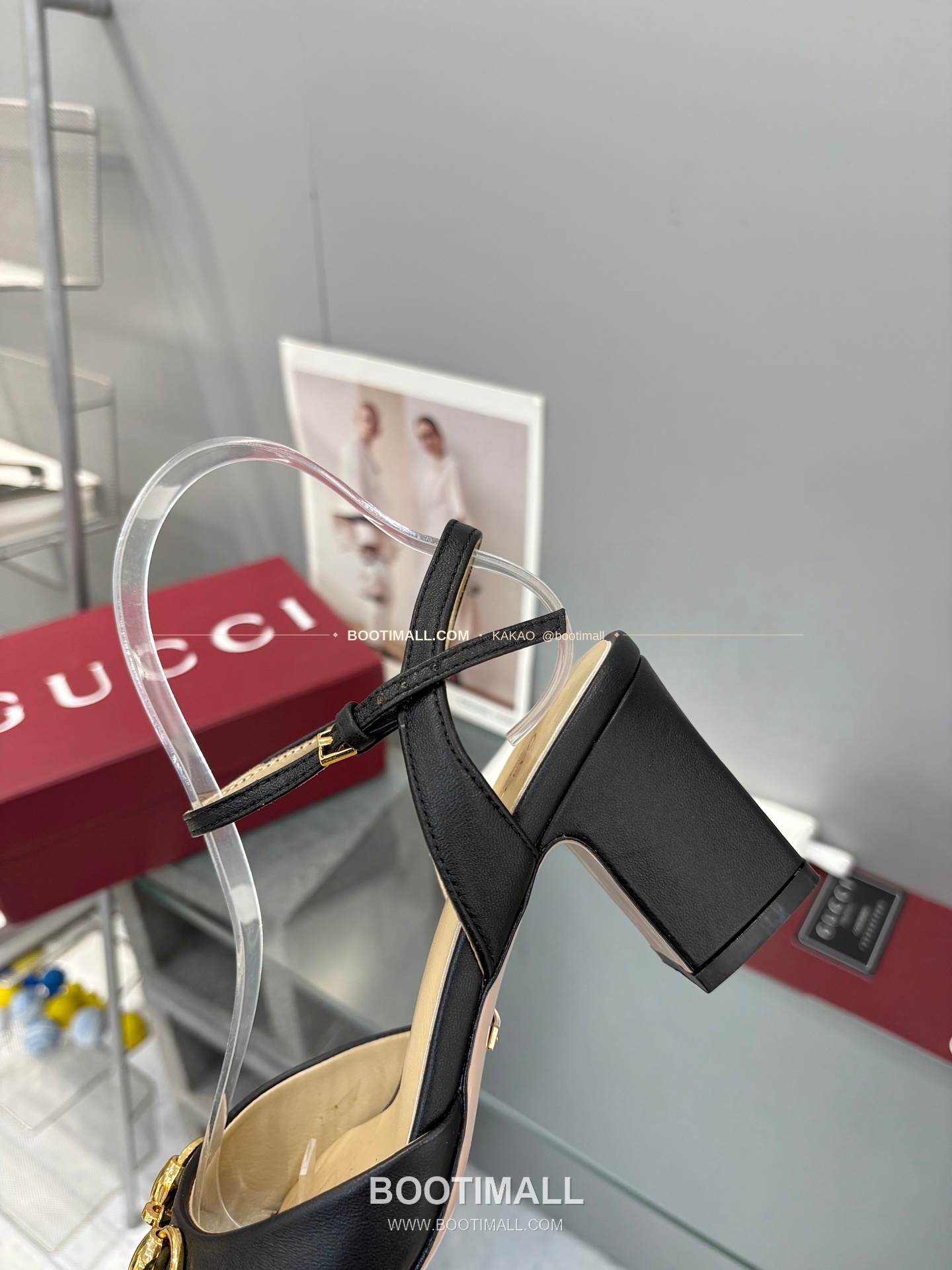 구찌 2026 양가죽 GG 메탈 스트랩 샌들 Gucci 2026 Lambskin GG Metal Strap Black Sandals 6.5cm 6