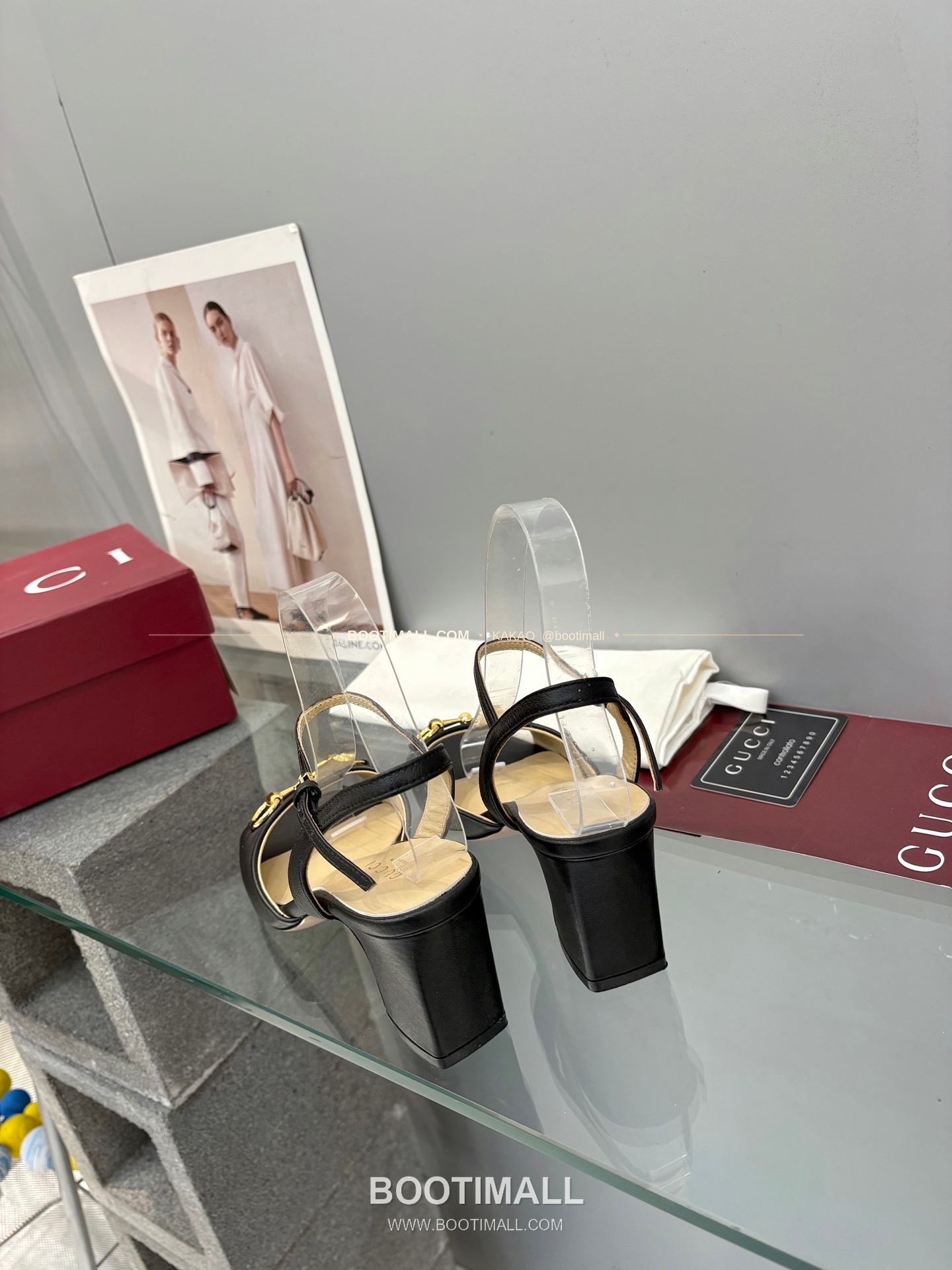 구찌 2026 양가죽 GG 메탈 스트랩 샌들 Gucci 2026 Lambskin GG Metal Strap Black Sandals 6.5cm 7