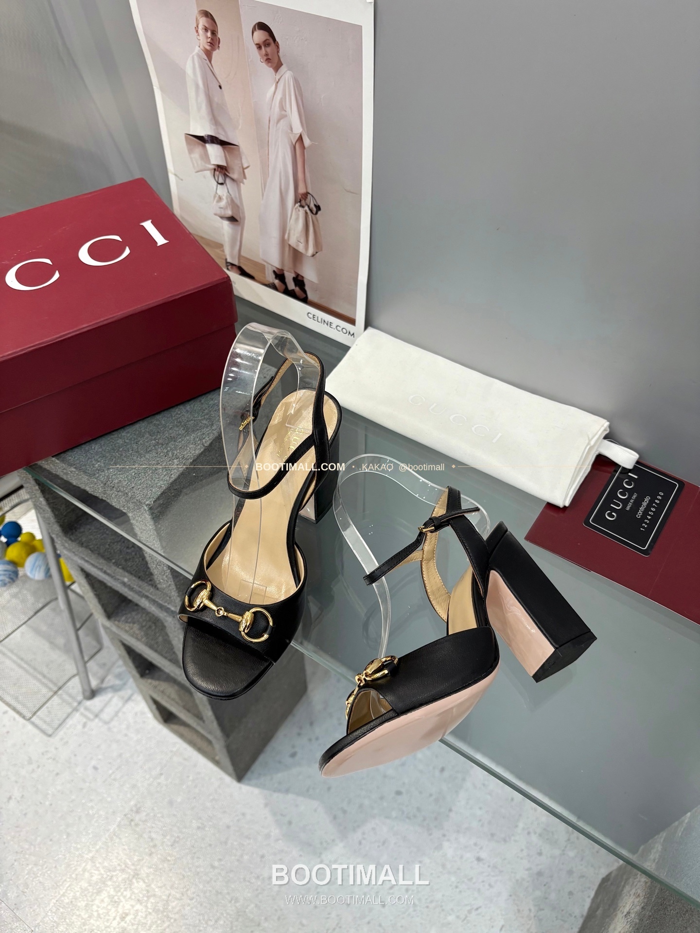 구찌 2026 양가죽 GG 메탈 스트랩 샌들 Gucci 2026 Lambskin GG Metal Strap Black Sandals 6.5cm 2