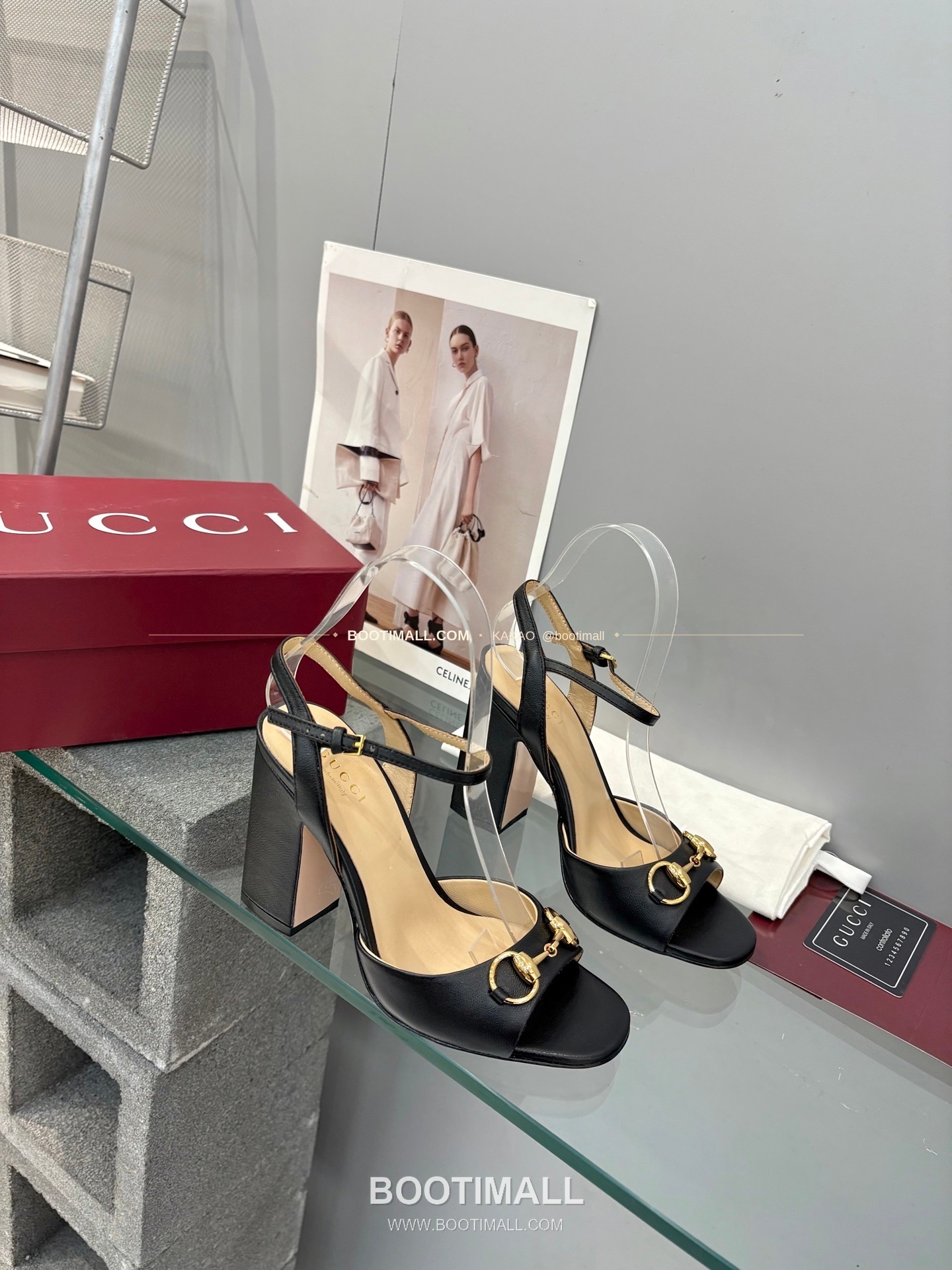 구찌 2026 양가죽 GG 메탈 스트랩 샌들 Gucci 2026 Lambskin GG Metal Strap Black Sandals 6.5cm 4