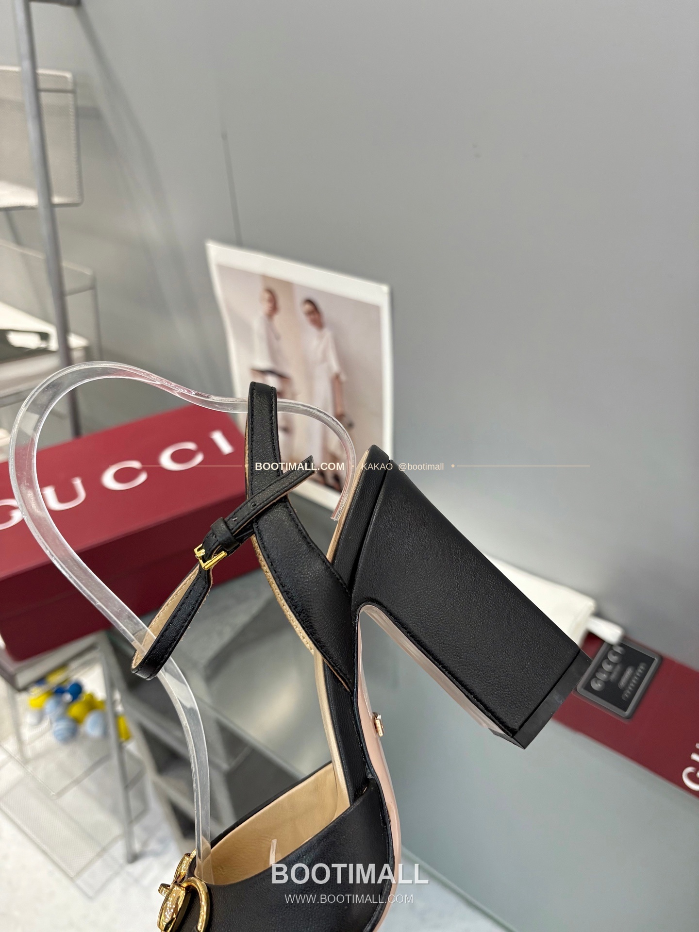 구찌 2026 양가죽 GG 메탈 스트랩 샌들 Gucci 2026 Lambskin GG Metal Strap Black Sandals 6.5cm 6