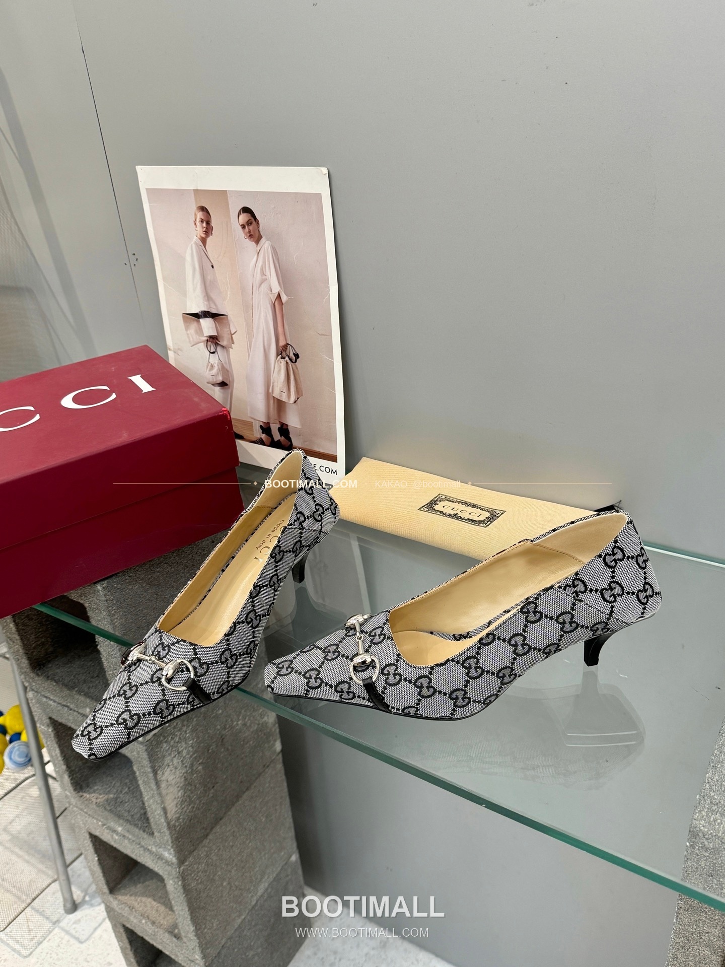 구찌 2026 레더 GG 메탈 라운드토 펌프스 Gucci 2026 Leather GG Metal Round Toe Black Pumps 5.5cm 5