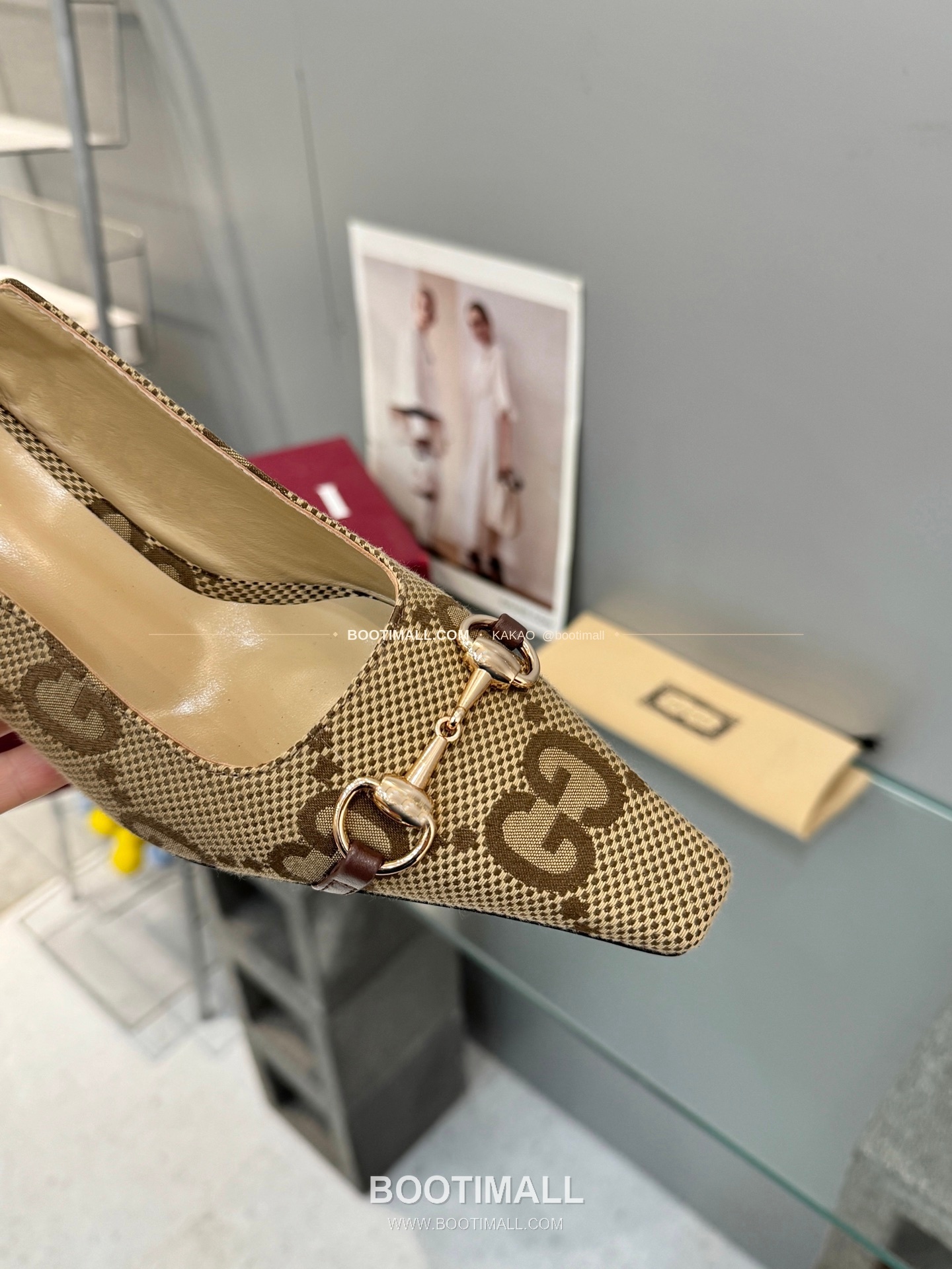 구찌 2026 레더 GG 메탈 라운드토 펌프스 Gucci 2026 Leather GG Metal Round Toe Black Pumps 5.5cm 7