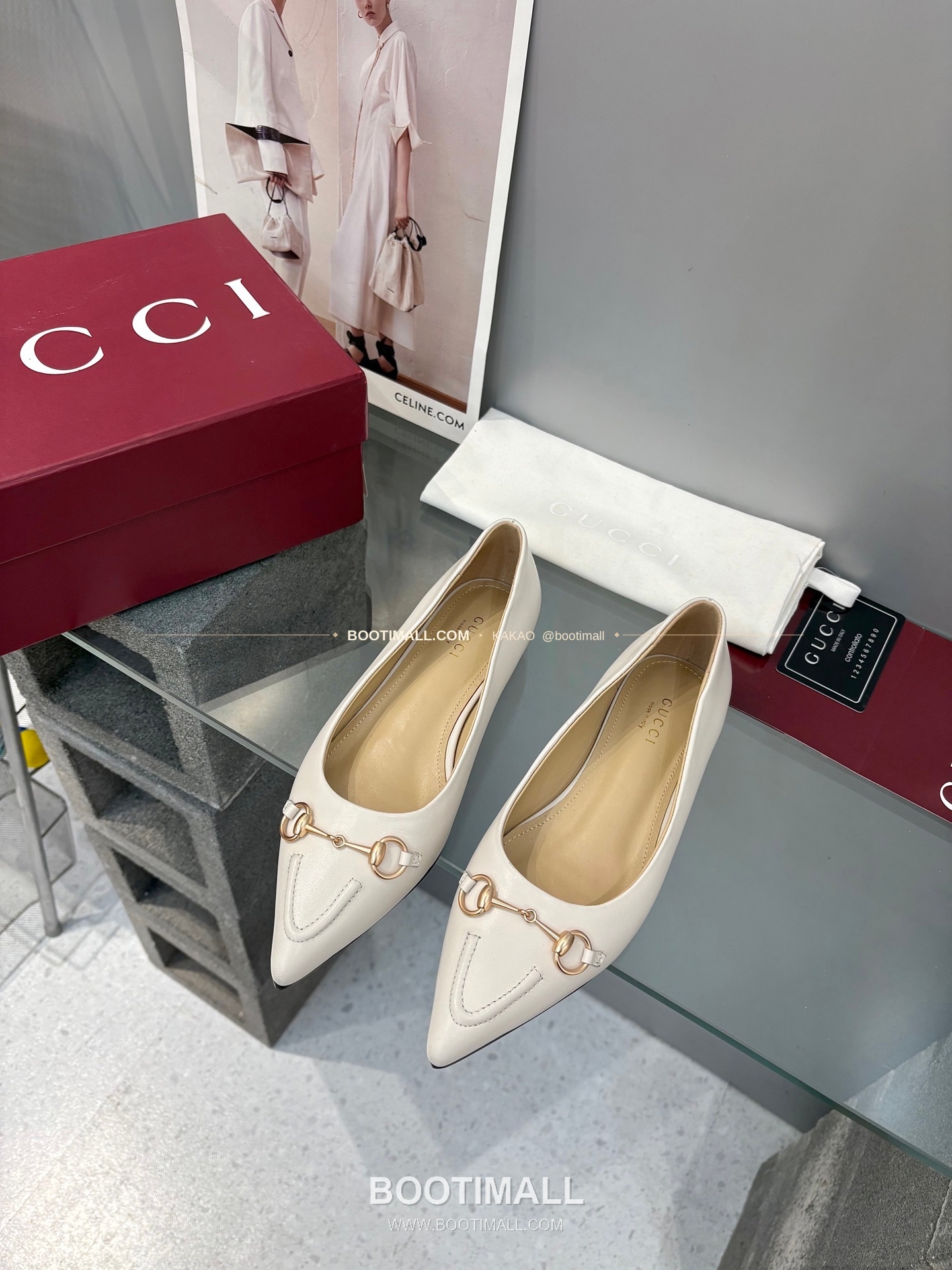 구찌 2026 양가죽 GG 메탈 라운드토 블랙 플랫 펌프스 Gucci 2026 Lambskin GG Metal Round Toe Black Flat Pumps 1