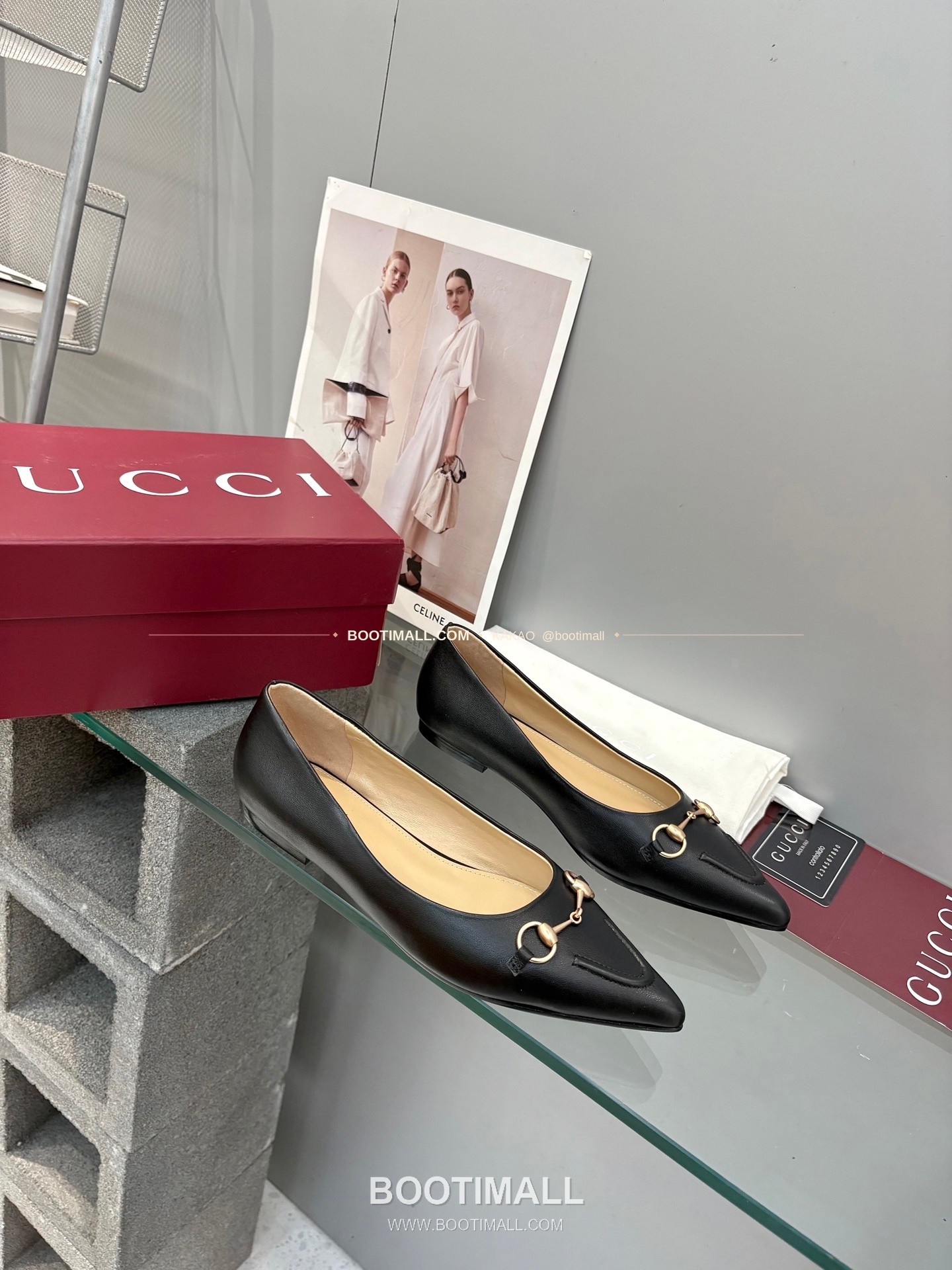 구찌 2026 양가죽 GG 메탈 라운드토 블랙 플랫 펌프스 Gucci 2026 Lambskin GG Metal Round Toe Black Flat Pumps 4