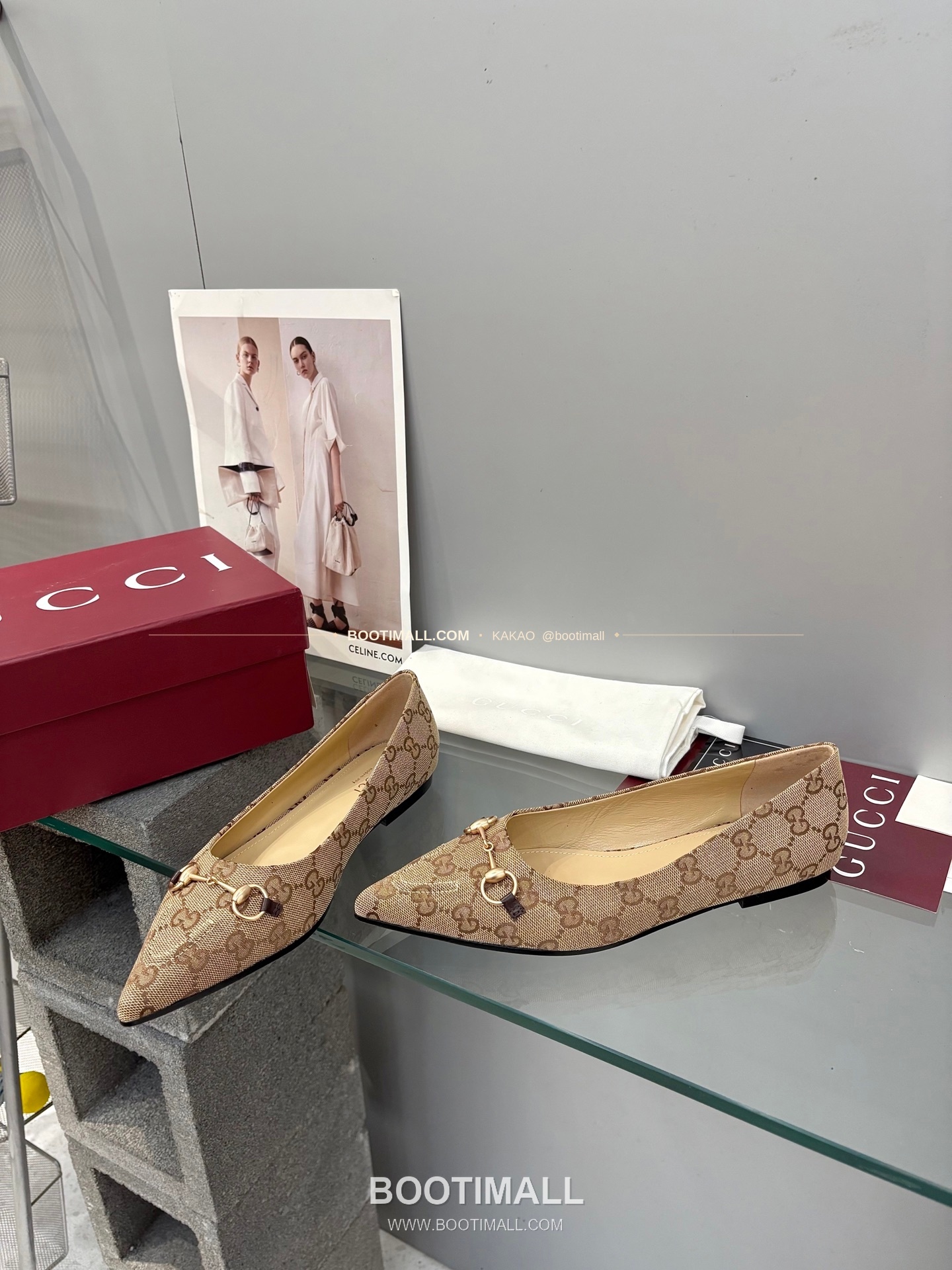 구찌 2026 양가죽 GG 메탈 라운드토 블랙 플랫 펌프스 Gucci 2026 Lambskin GG Metal Round Toe Black Flat Pumps 5