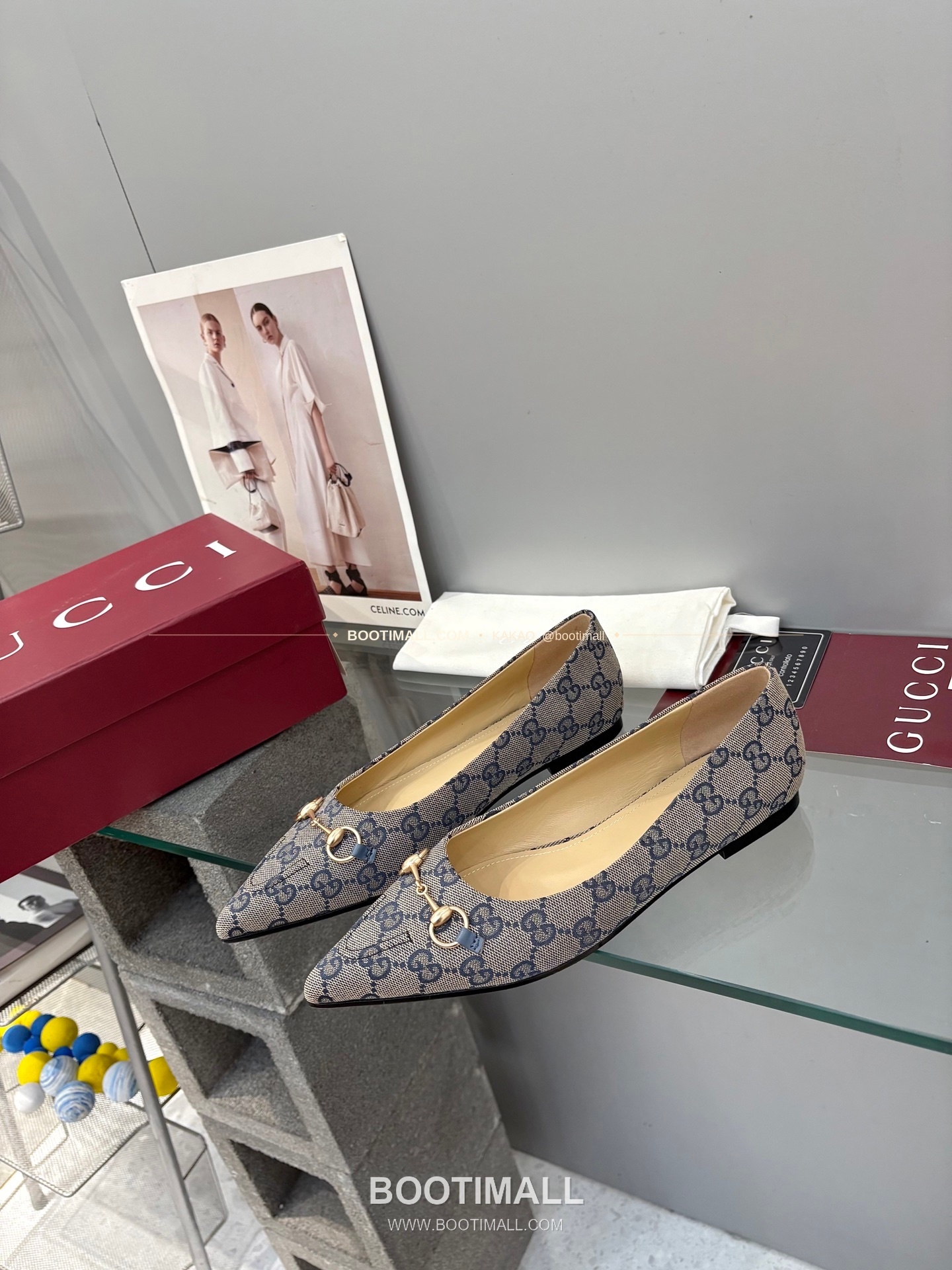 구찌 2026 양가죽 GG 메탈 라운드토 블랙 플랫 펌프스 Gucci 2026 Lambskin GG Metal Round Toe Black Flat Pumps 3