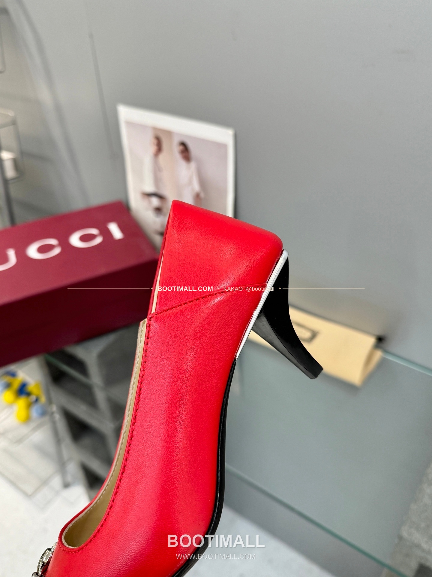 구찌 2026 레더 GG 메탈 라운드토 블랙 펌프스 Gucci 2026 Leather GG Metal Round Toe Black Pumps 5.5cm 7