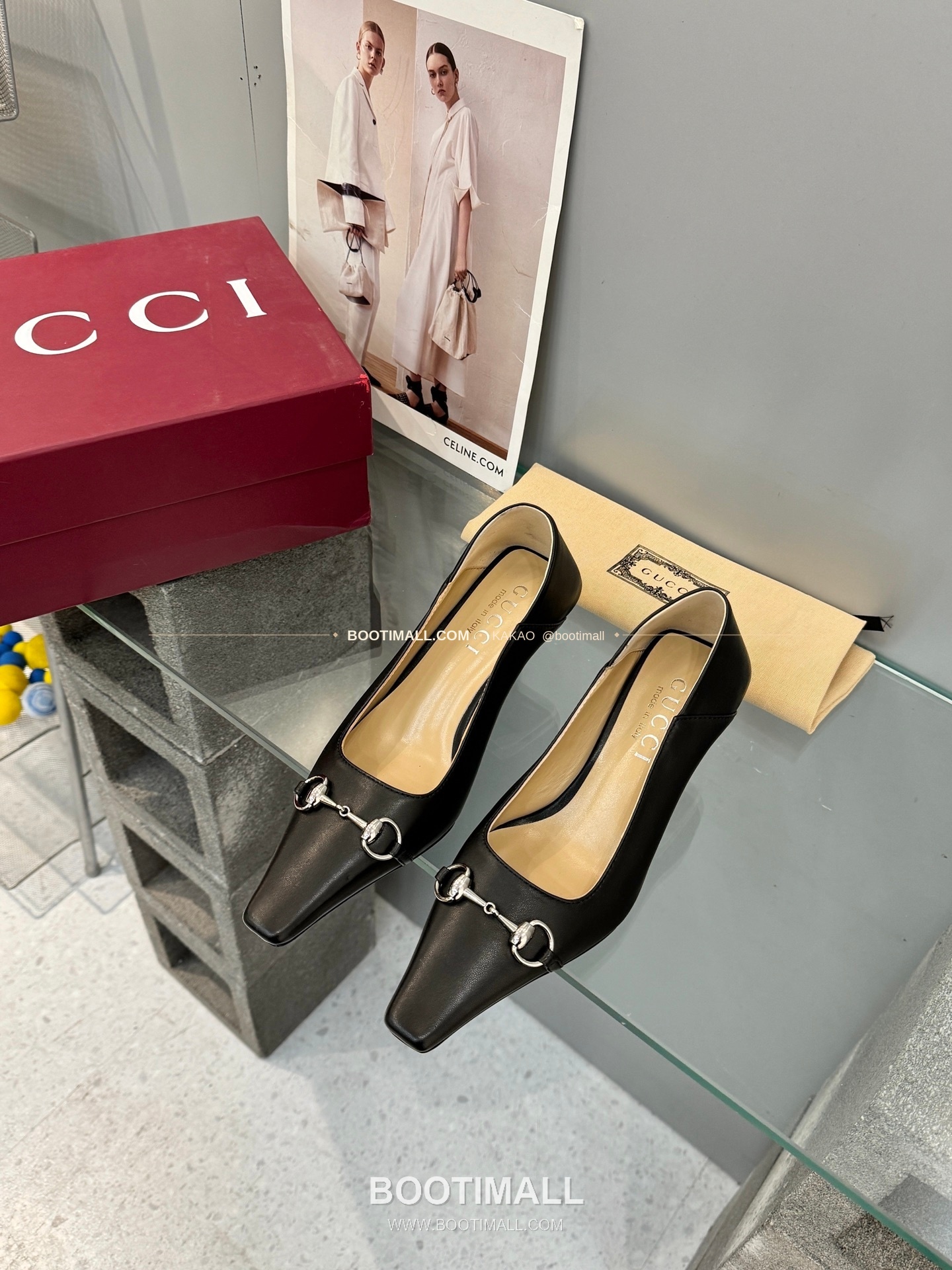 구찌 2026 레더 GG 메탈 라운드토 블랙 펌프스 Gucci 2026 Leather GG Metal Round Toe Black Pumps 5.5cm 1