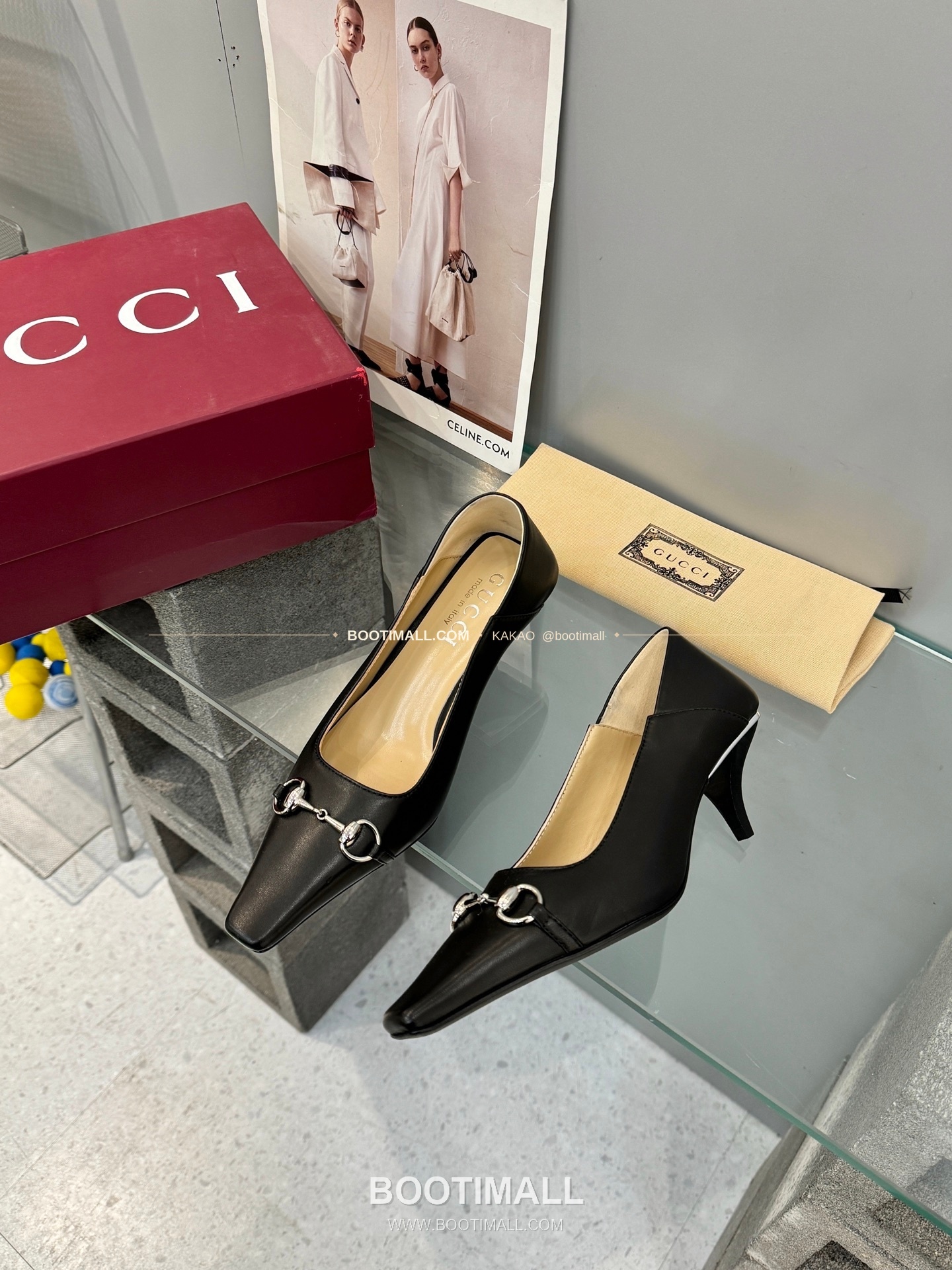 구찌 2026 레더 GG 메탈 라운드토 블랙 펌프스 Gucci 2026 Leather GG Metal Round Toe Black Pumps 5.5cm 3