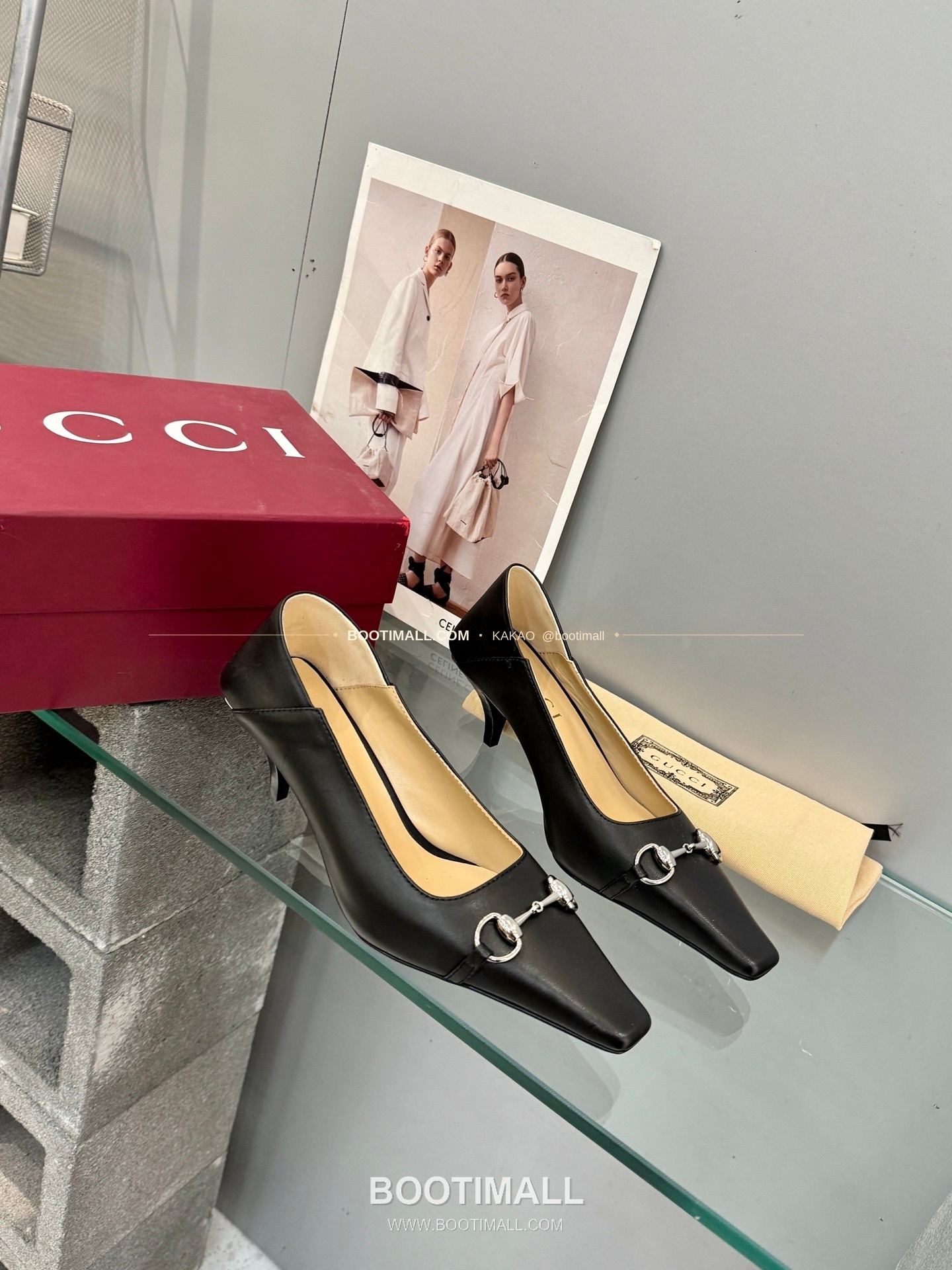 구찌 2026 레더 GG 메탈 라운드토 블랙 펌프스 Gucci 2026 Leather GG Metal Round Toe Black Pumps 5.5cm 4