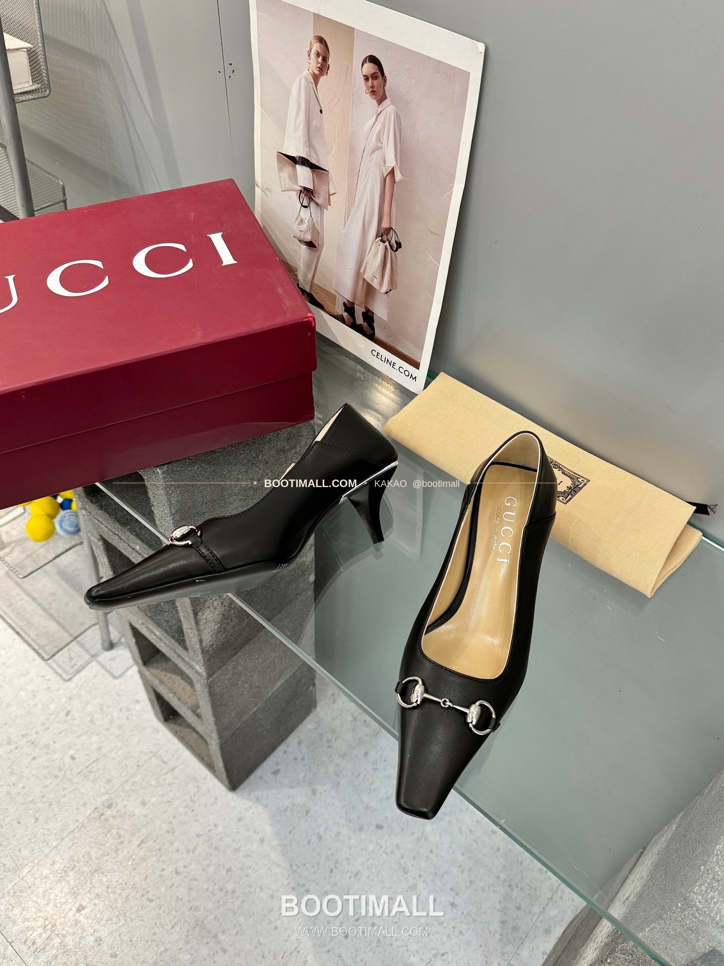 구찌 2026 레더 GG 메탈 라운드토 블랙 펌프스 Gucci 2026 Leather GG Metal Round Toe Black Pumps 5.5cm 6