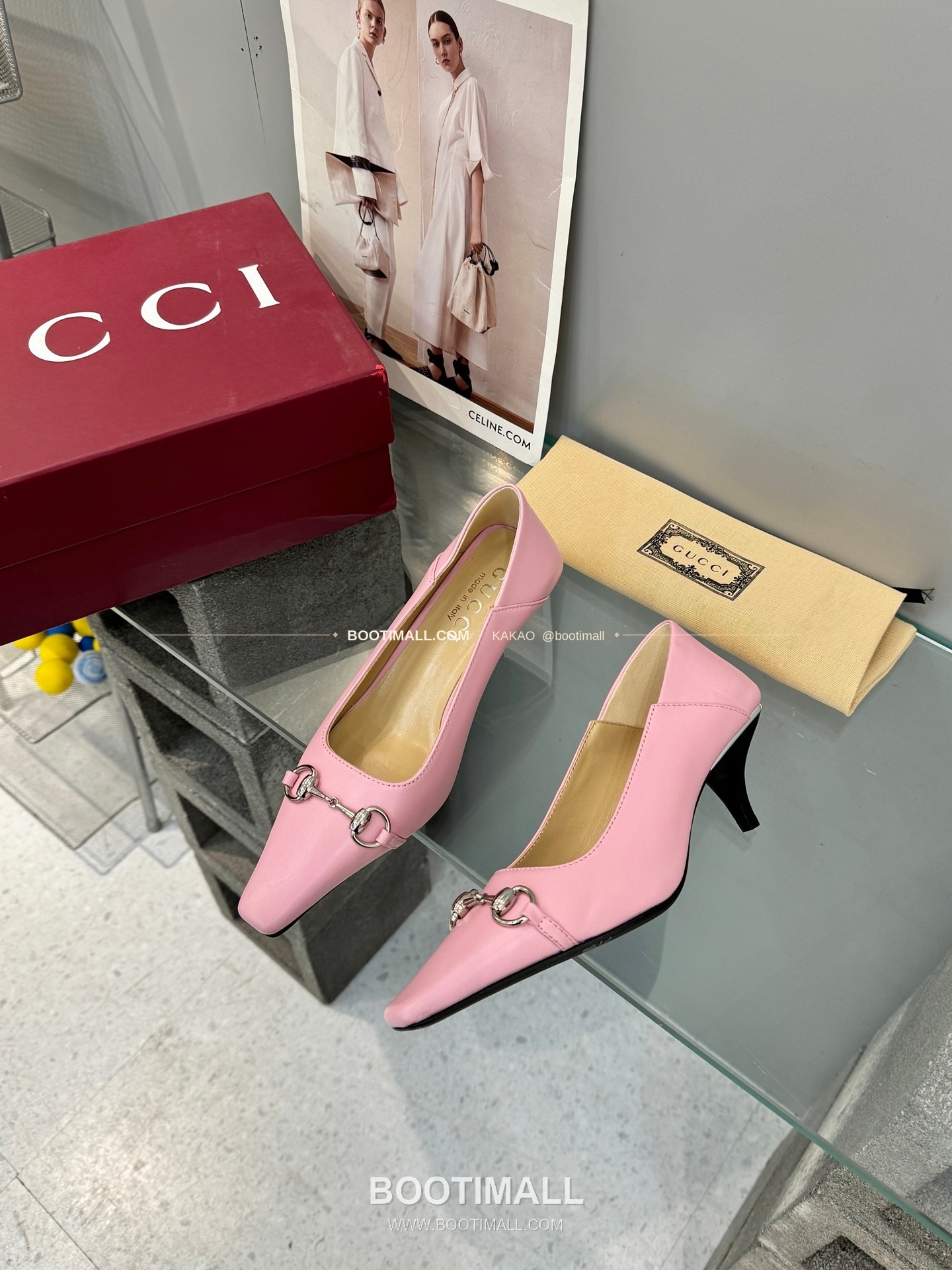 구찌 2026 레더 GG 메탈 라운드토 블랙 펌프스 Gucci 2026 Leather GG Metal Round Toe Black Pumps 5.5cm 2