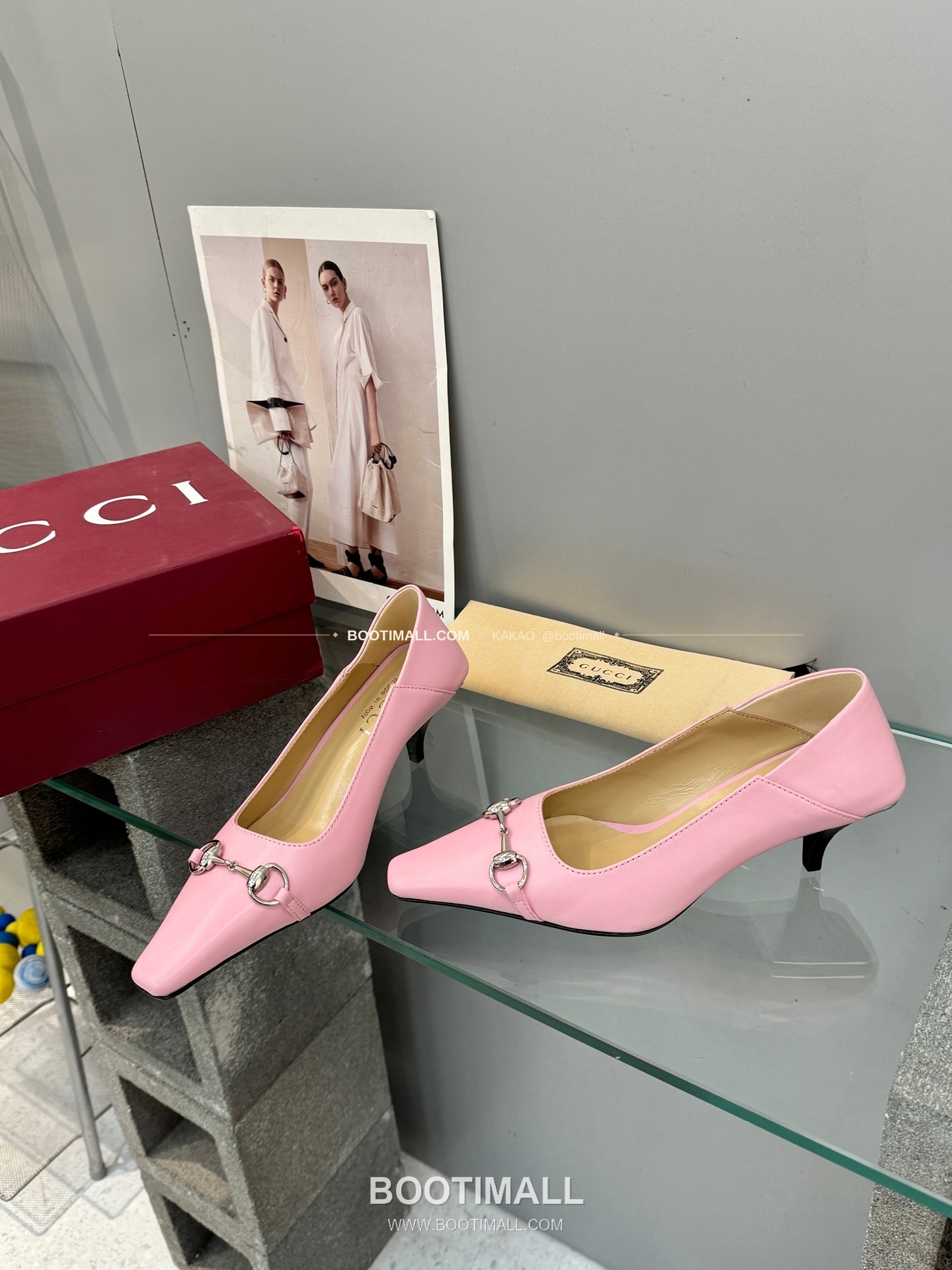 구찌 2026 레더 GG 메탈 라운드토 블랙 펌프스 Gucci 2026 Leather GG Metal Round Toe Black Pumps 5.5cm 5