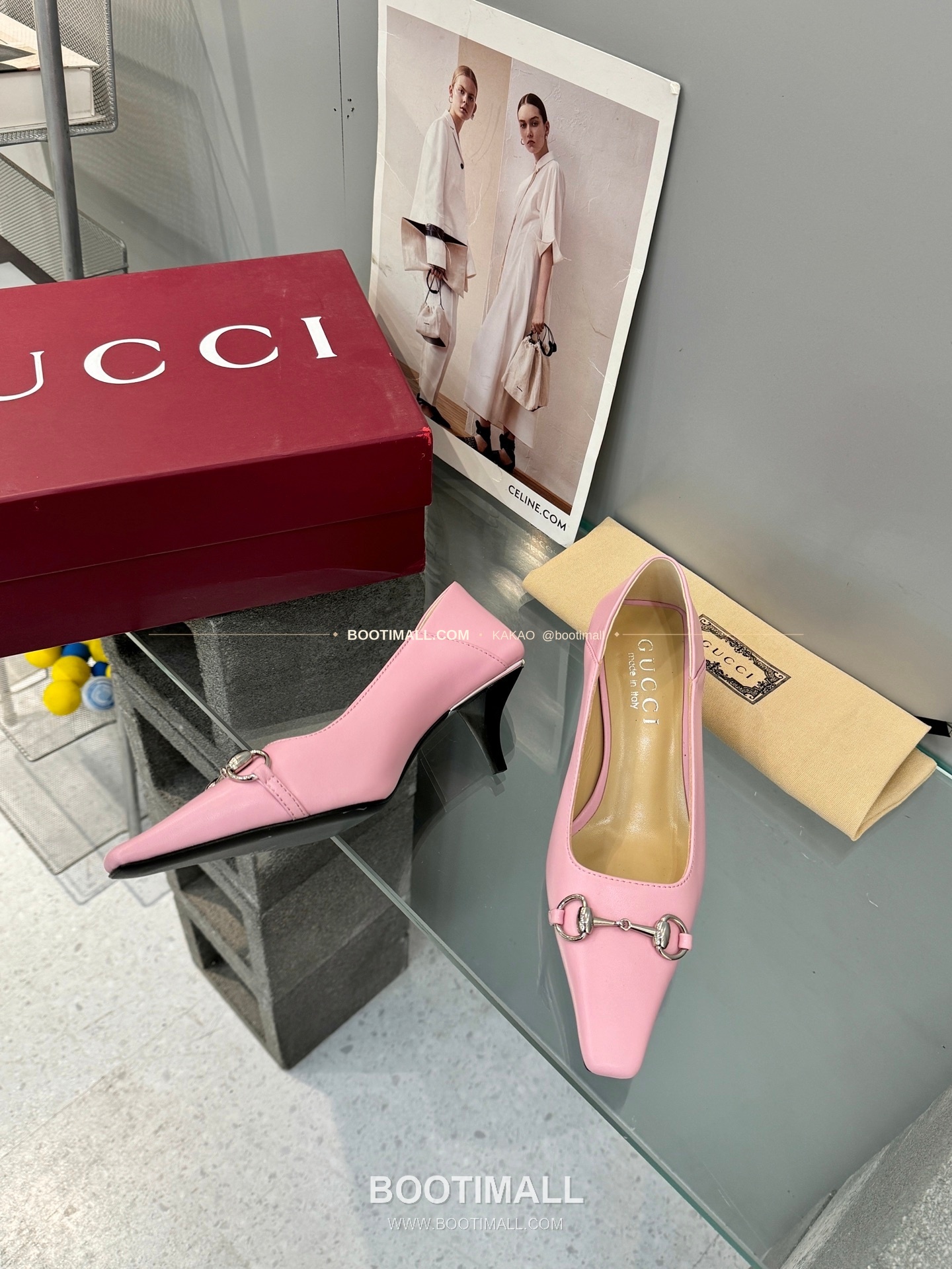 구찌 2026 레더 GG 메탈 라운드토 블랙 펌프스 Gucci 2026 Leather GG Metal Round Toe Black Pumps 5.5cm 6