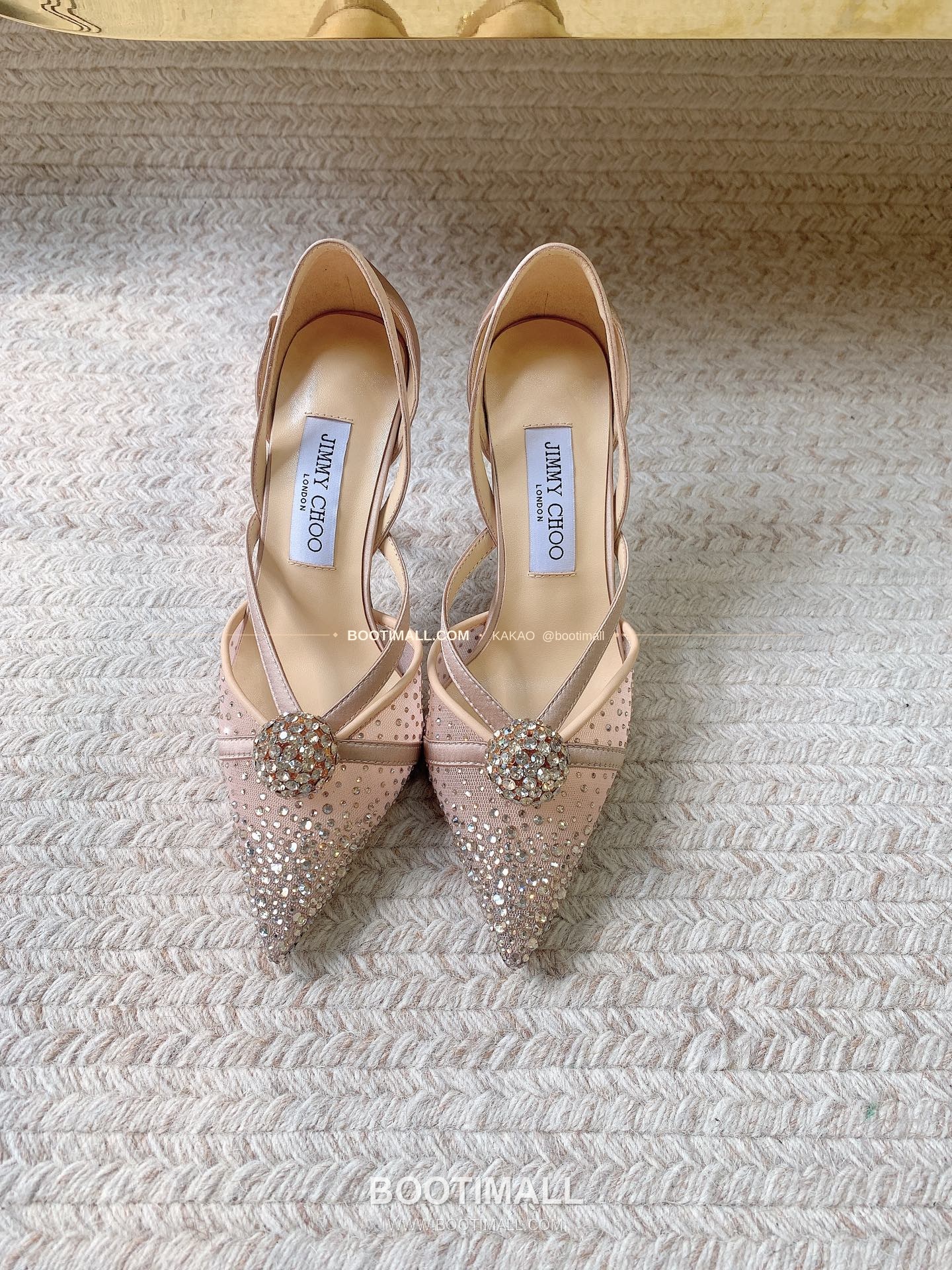 지미추 2026 메쉬 크리스탈 버클 포인티드토 블랙 뮬 샌들 Jimmy Choo 2026 Mesh Crystal Buckle Pointed Toe Black Mule Sandals 7cm 1