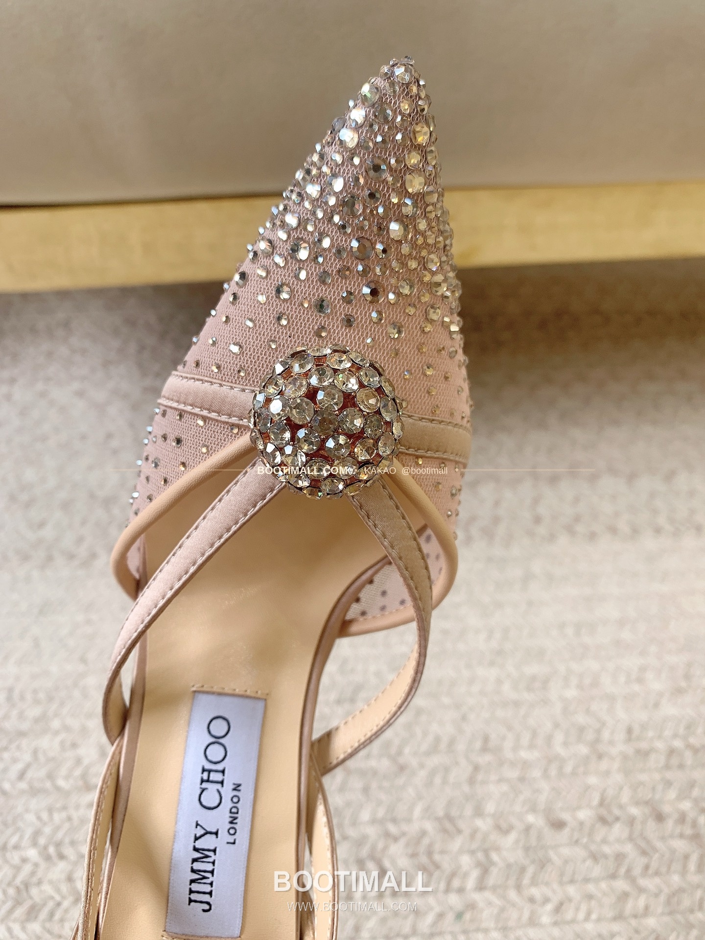 지미추 2026 메쉬 크리스탈 버클 포인티드토 블랙 뮬 샌들 Jimmy Choo 2026 Mesh Crystal Buckle Pointed Toe Black Mule Sandals 7cm 4