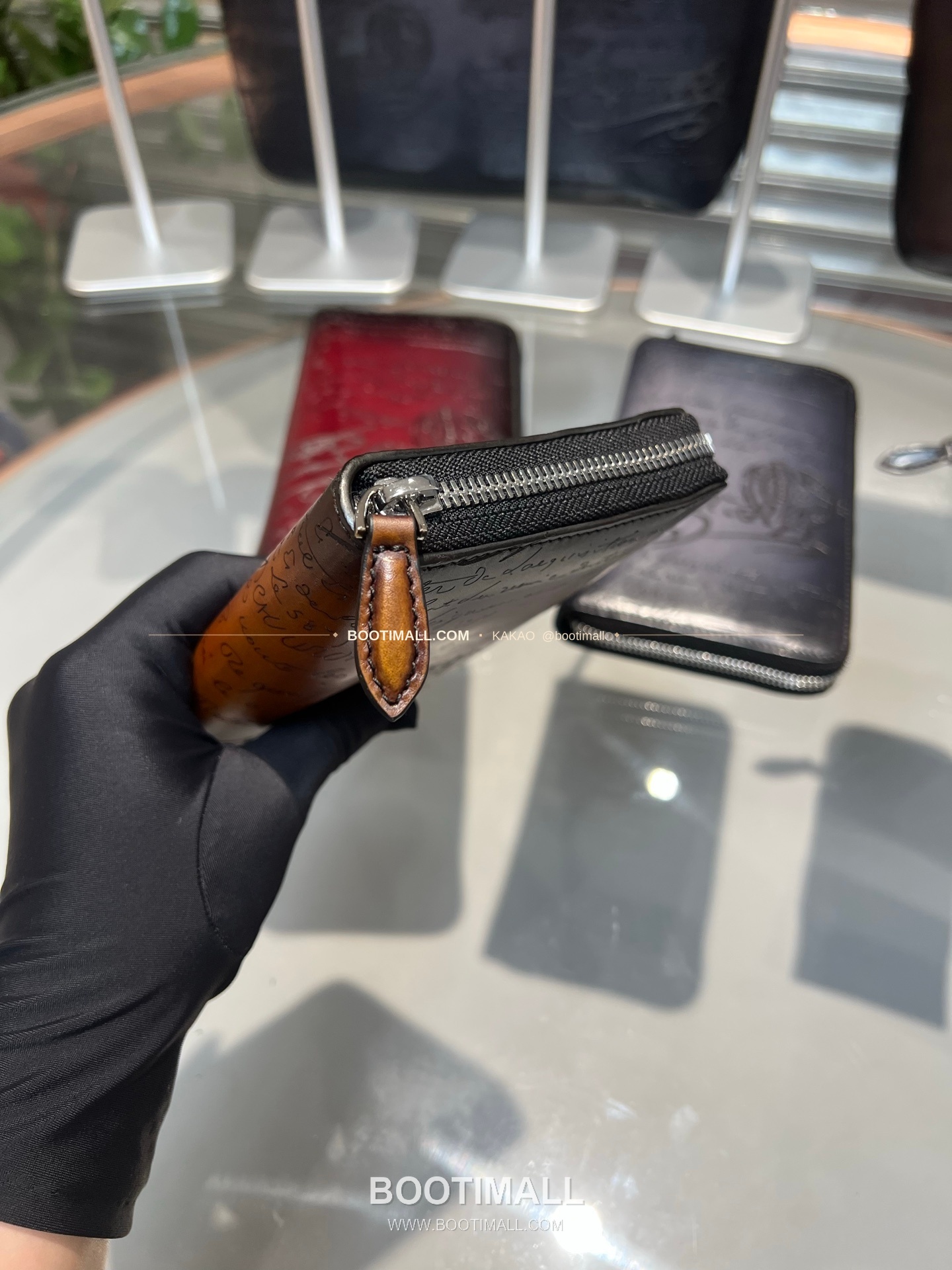 벨루티 파티나 카프스킨 수공 컬러링 롱 지퍼 지갑 Berluti Patina Calfskin Hand Colored Long Zip Wallet 19.5cm 6