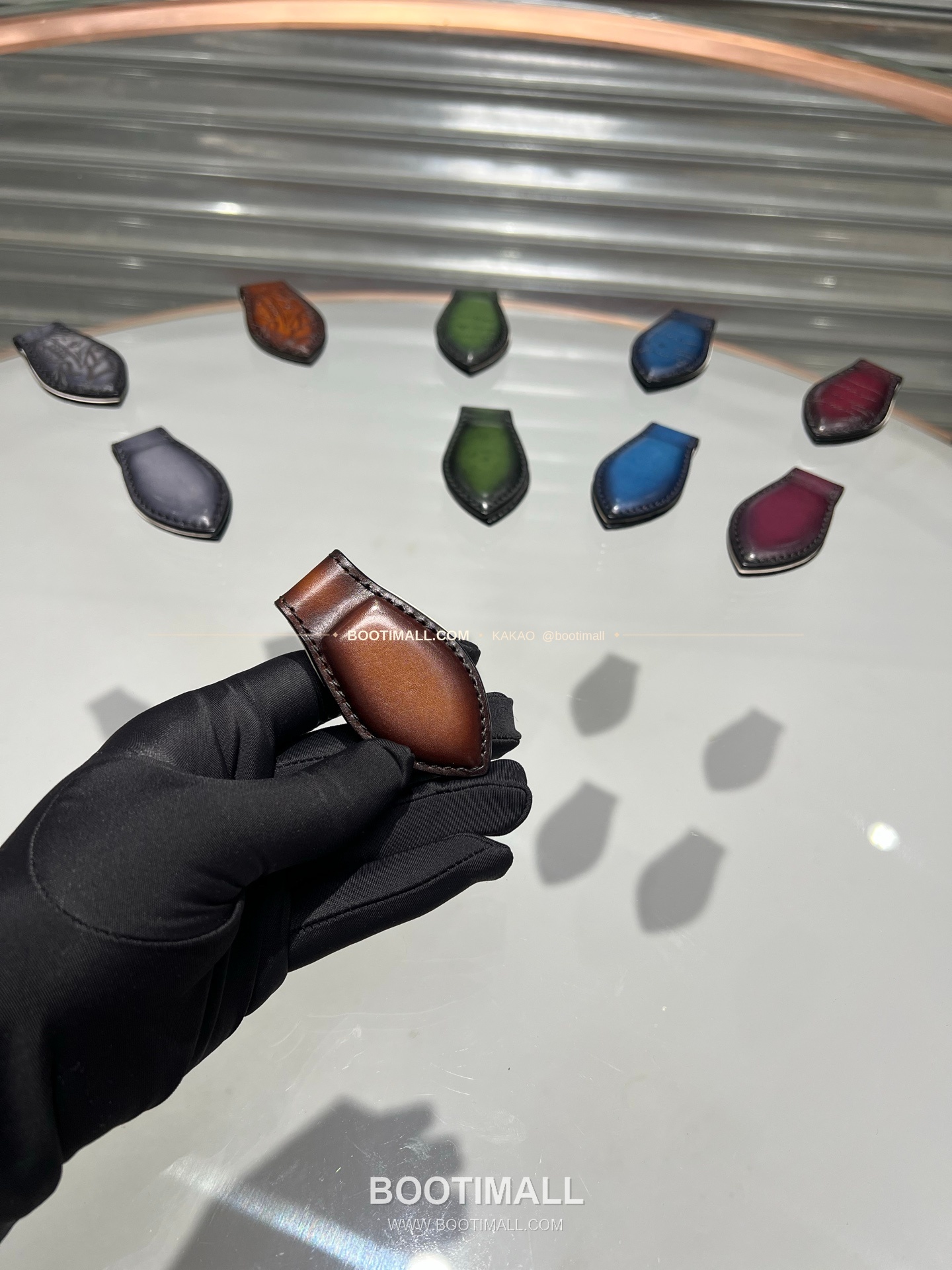 벨루티 파티나 카프스킨 수공 컬러링 머니 클립 Berluti Patina Calfskin Hand Colored Money Clip 14.6cm 3