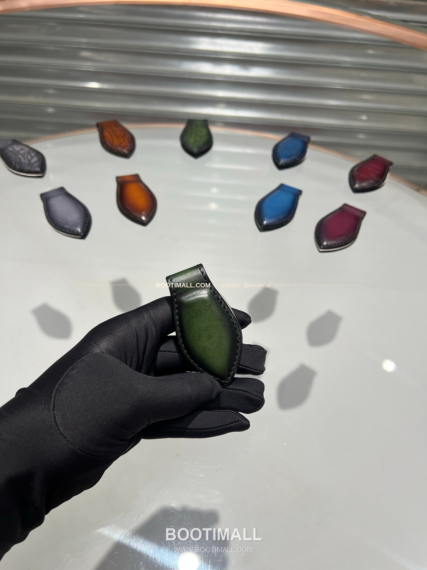 벨루티 파티나 카프스킨 수공 컬러링 머니 클립 Berluti Patina Calfskin Hand Colored Money Clip 14.6cm 4