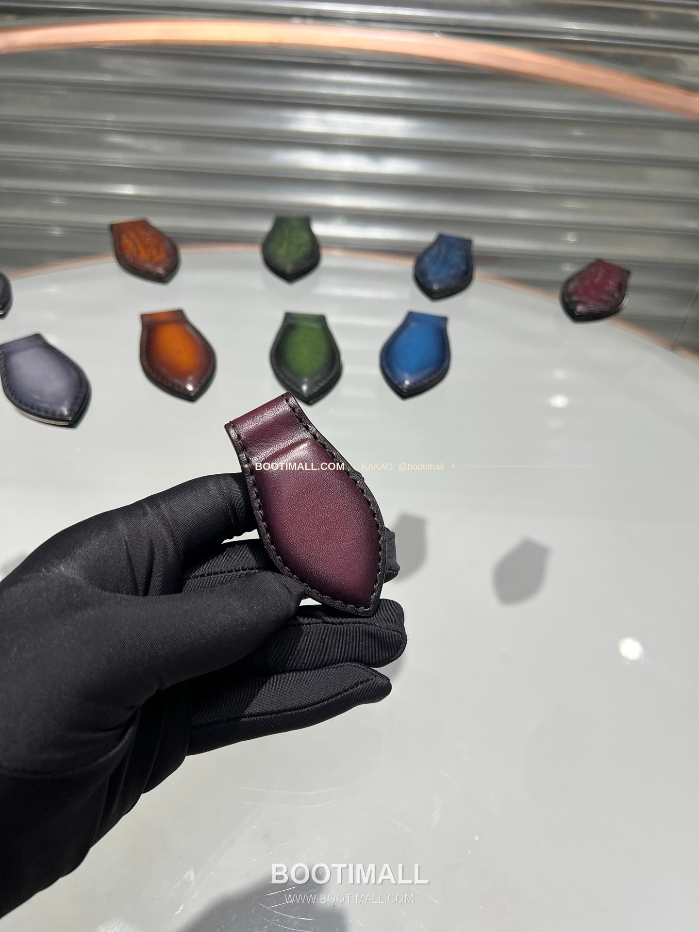 벨루티 파티나 카프스킨 수공 컬러링 머니 클립 Berluti Patina Calfskin Hand Colored Money Clip 14.6cm 6