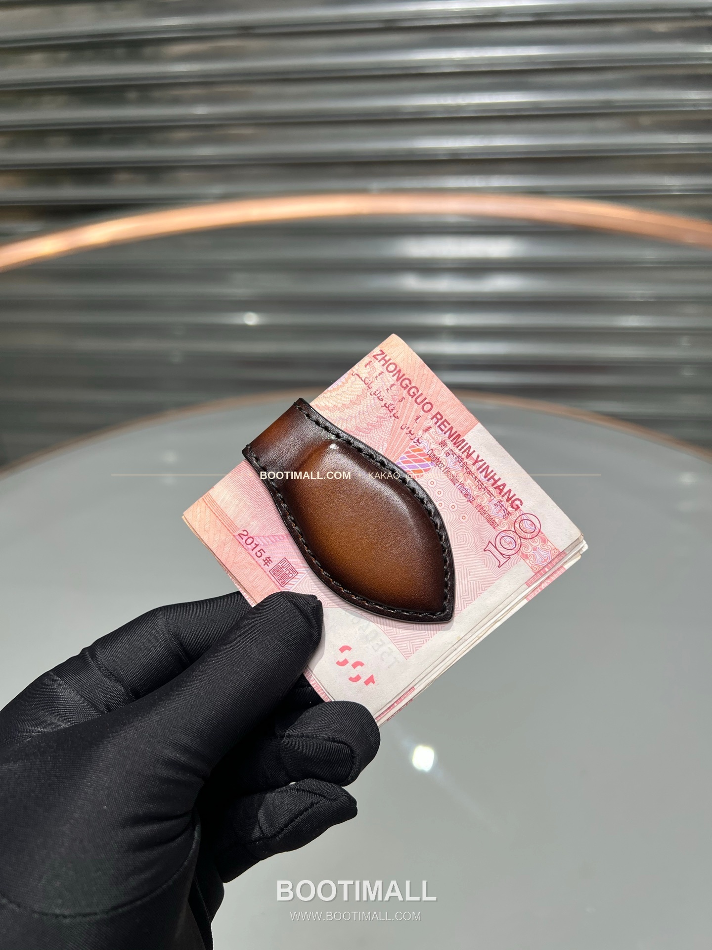 벨루티 파티나 카프스킨 수공 컬러링 머니 클립 Berluti Patina Calfskin Hand Colored Money Clip 14.6cm 8