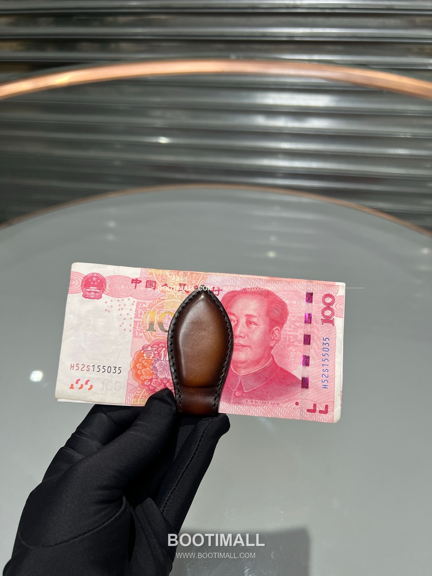 벨루티 파티나 카프스킨 수공 컬러링 머니 클립 Berluti Patina Calfskin Hand Colored Money Clip 14.6cm 9