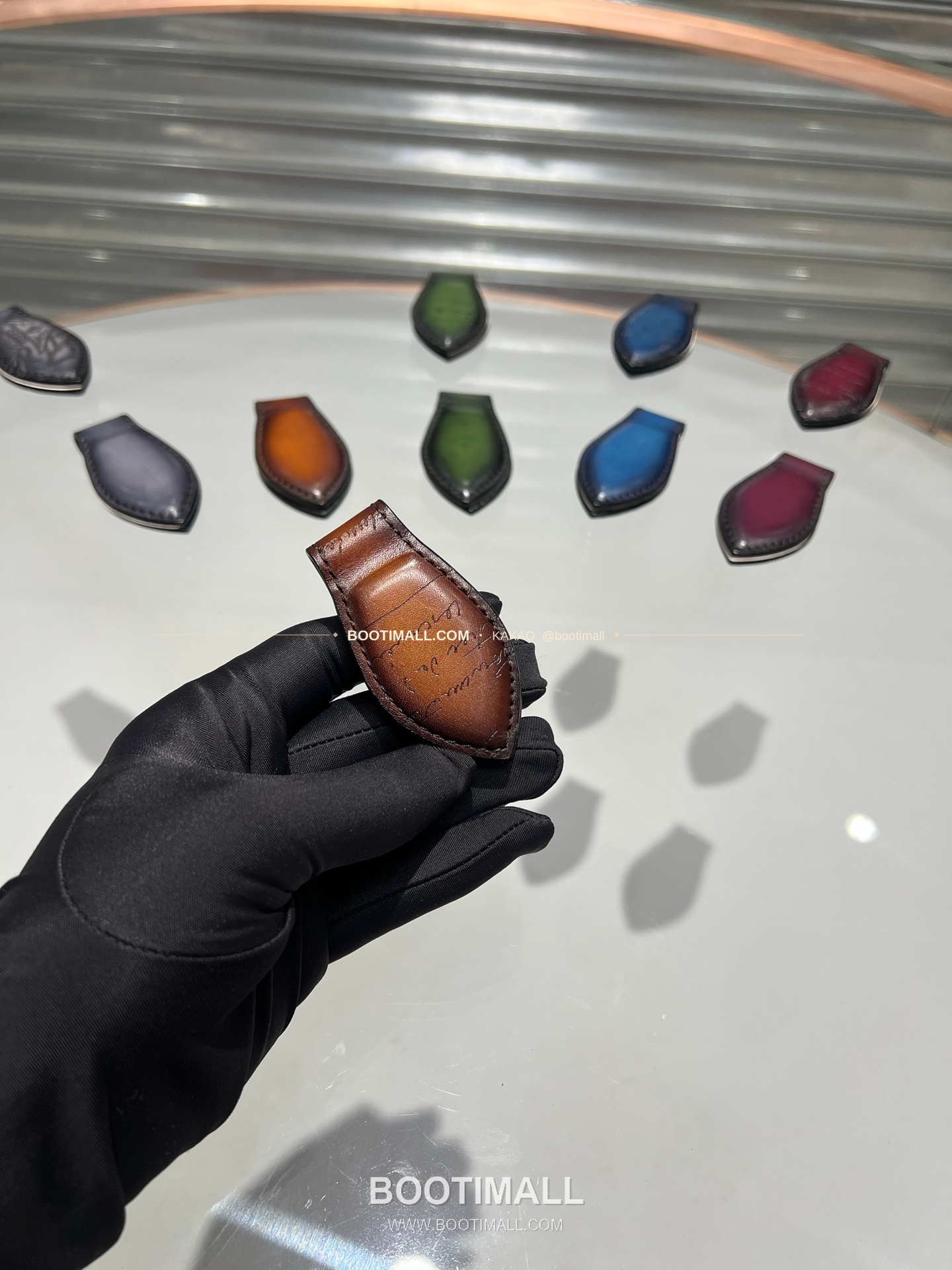 벨루티 파티나 카프스킨 수공 컬러링 머니 클립 Berluti Patina Calfskin Hand Colored Money Clip 14.6cm 5