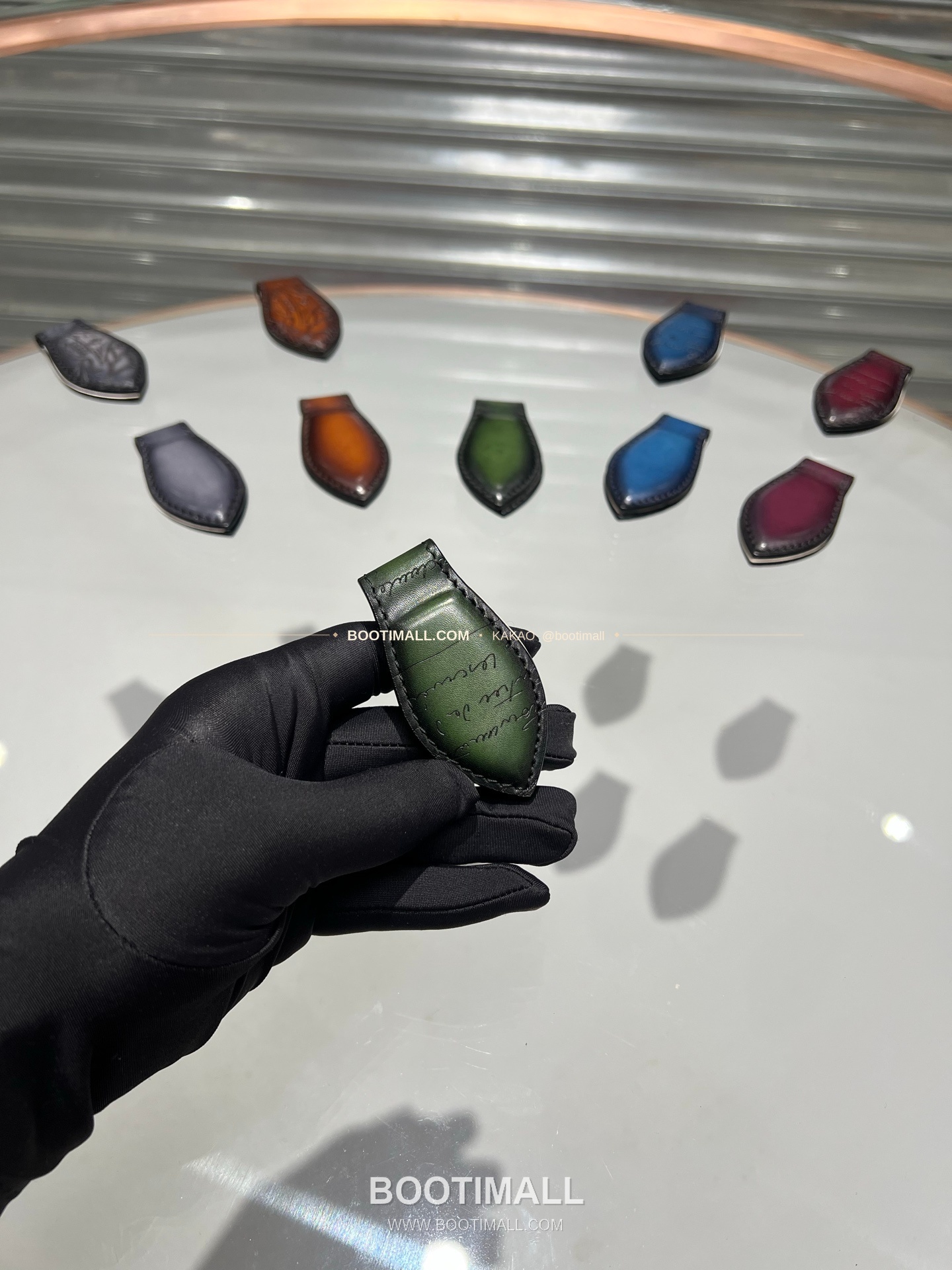 벨루티 파티나 카프스킨 수공 컬러링 머니 클립 Berluti Patina Calfskin Hand Colored Money Clip 14.6cm 7