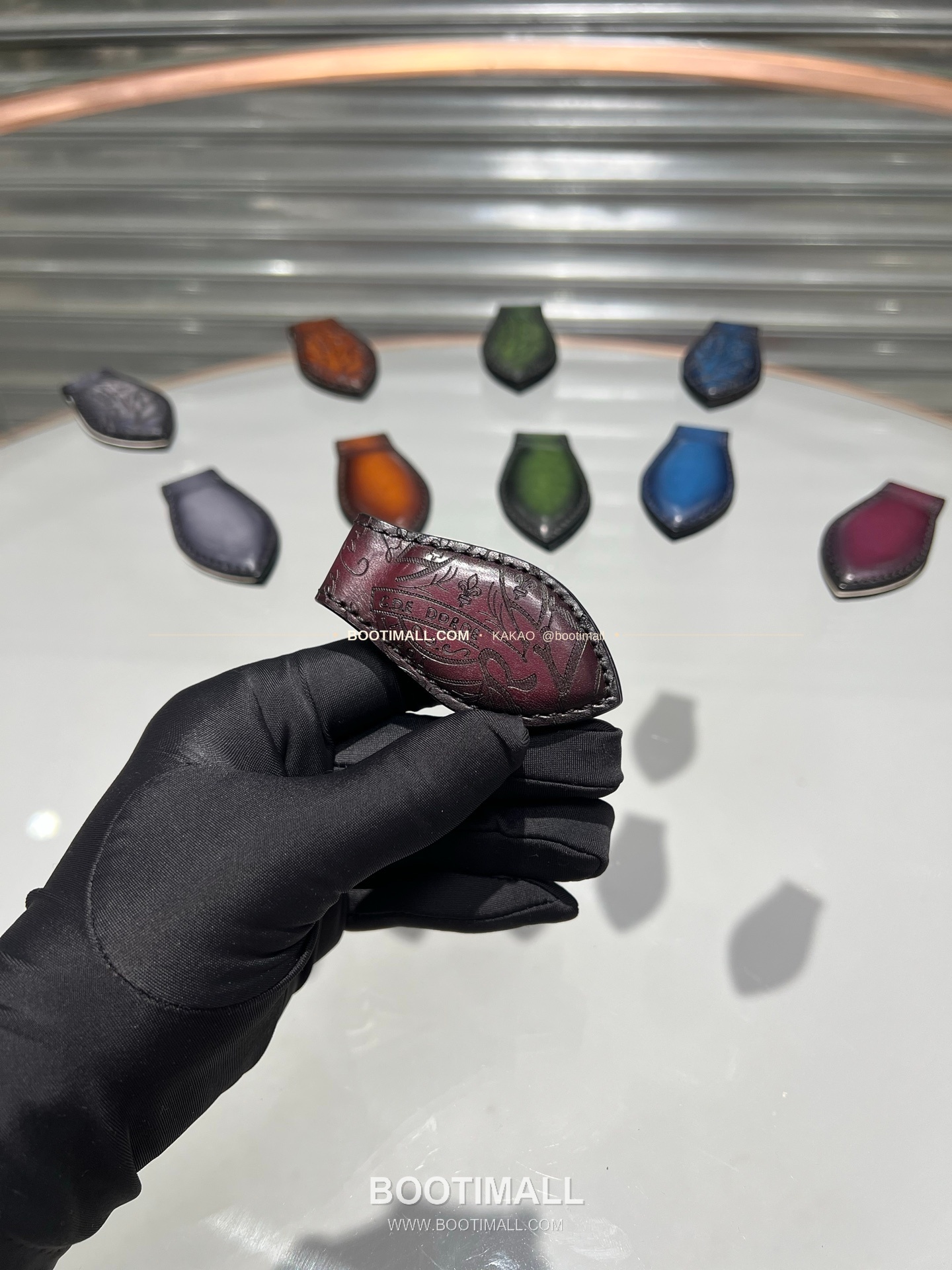 벨루티 파티나 카프스킨 수공 컬러링 머니 클립 Berluti Patina Calfskin Hand Colored Money Clip 14.6cm 10