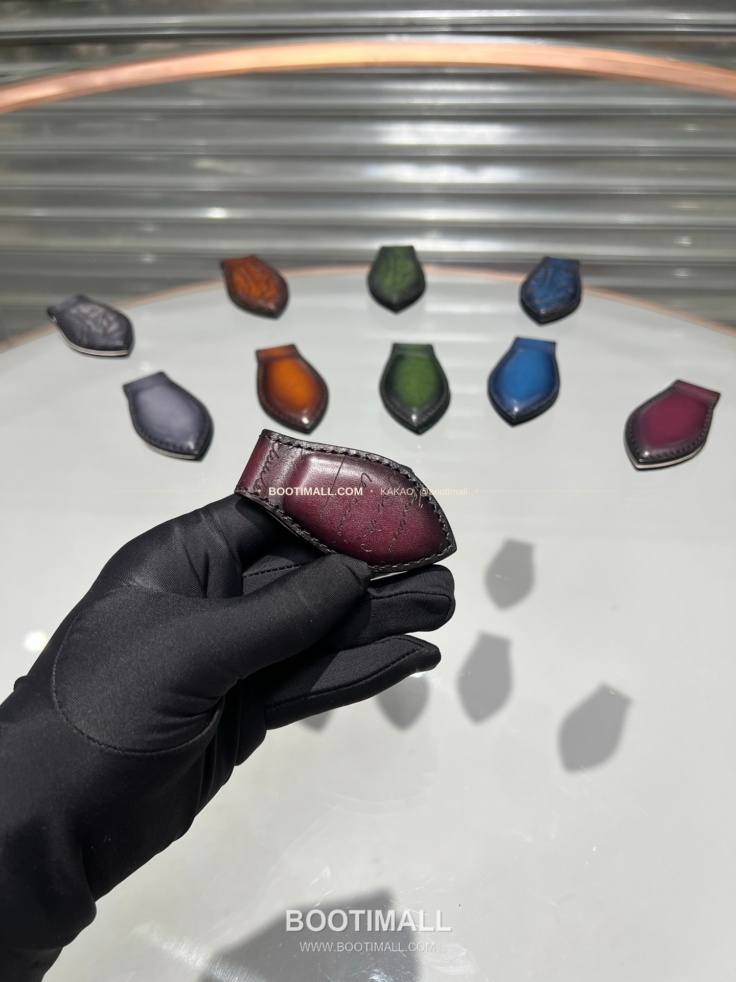 벨루티 파티나 카프스킨 수공 컬러링 머니 클립 Berluti Patina Calfskin Hand Colored Money Clip 14.6cm 11