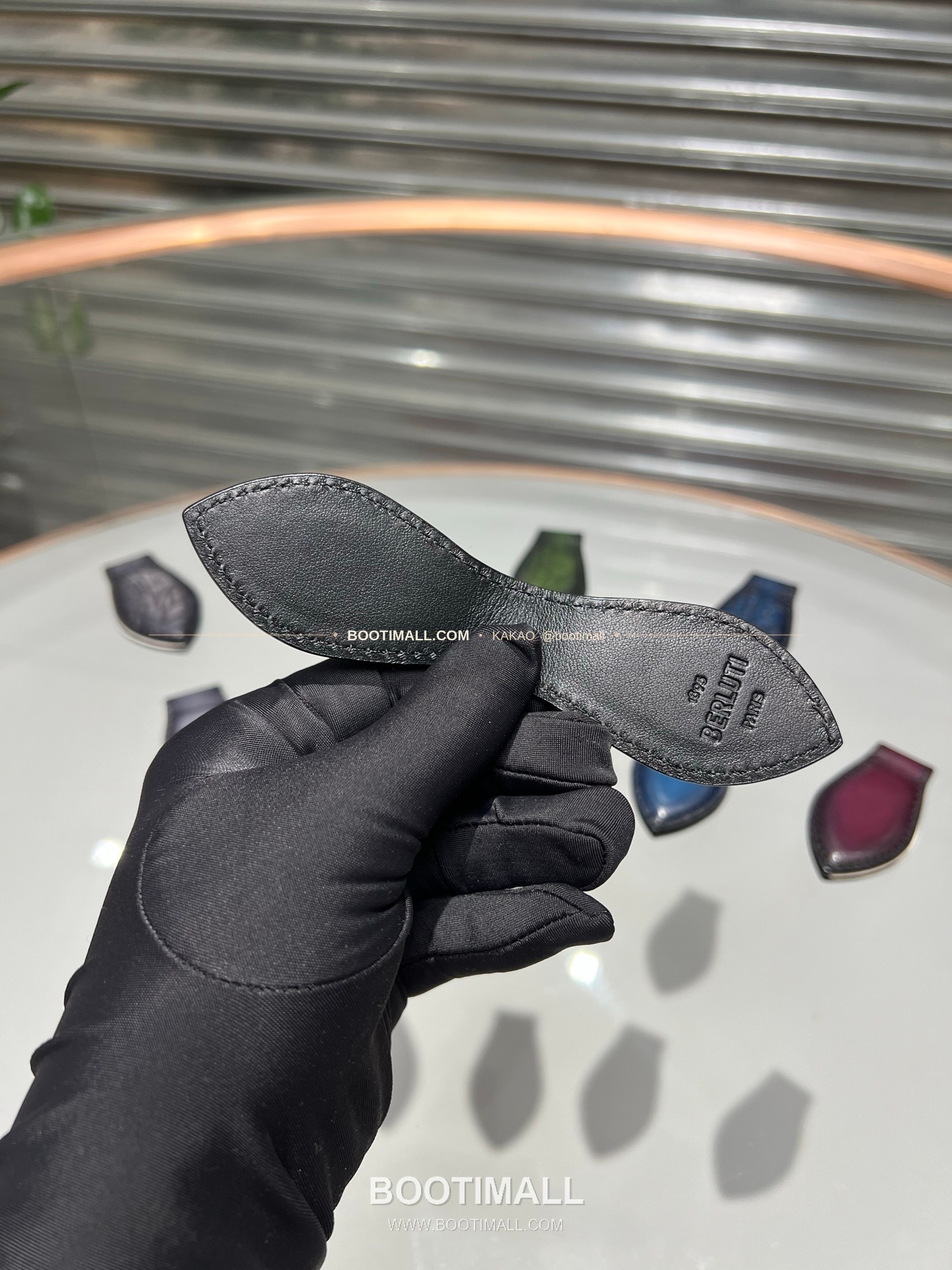 벨루티 파티나 카프스킨 수공 컬러링 머니 클립 Berluti Patina Calfskin Hand Colored Money Clip 14.6cm 12