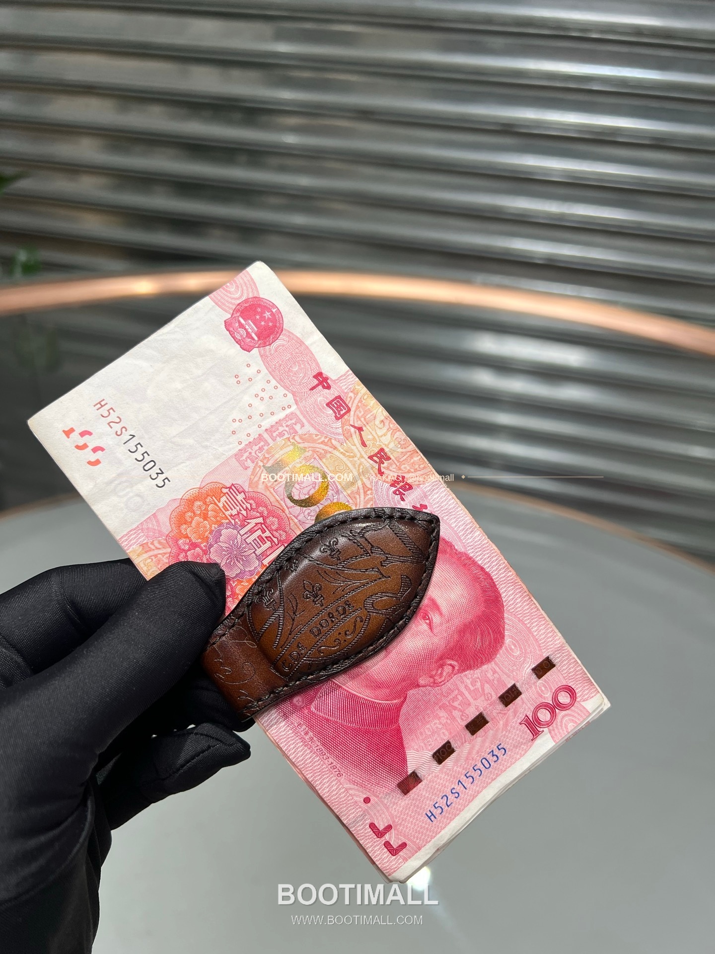 벨루티 파티나 카프스킨 수공 컬러링 머니 클립 Berluti Patina Calfskin Hand Colored Money Clip 14.6cm 13