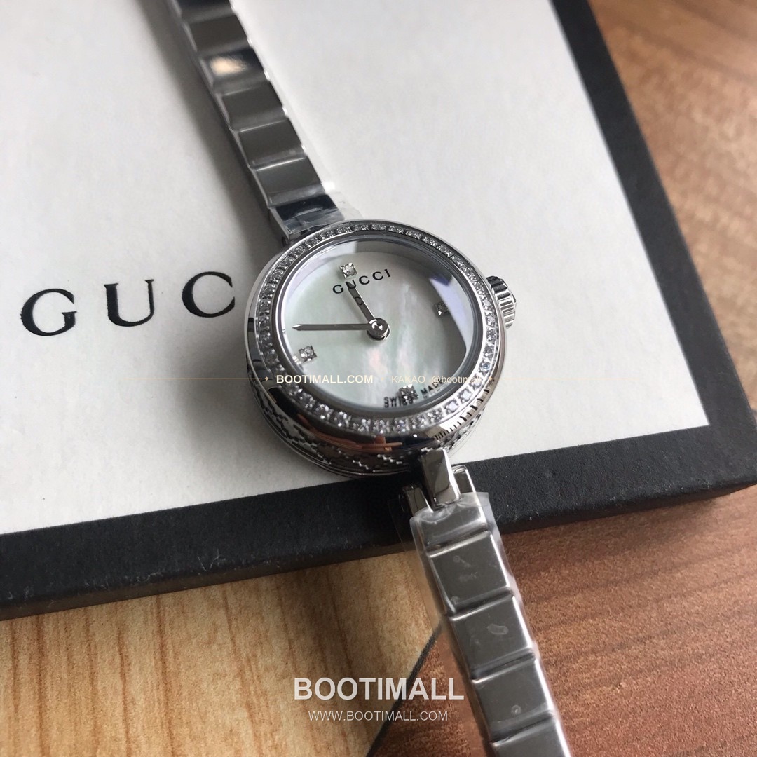 구찌 클래식 다이아 다이얼 스틸 여성용 쿼츠 시계 Gucci Classic Diamond Dial Steel Ladies Quartz Watch 22mm 4