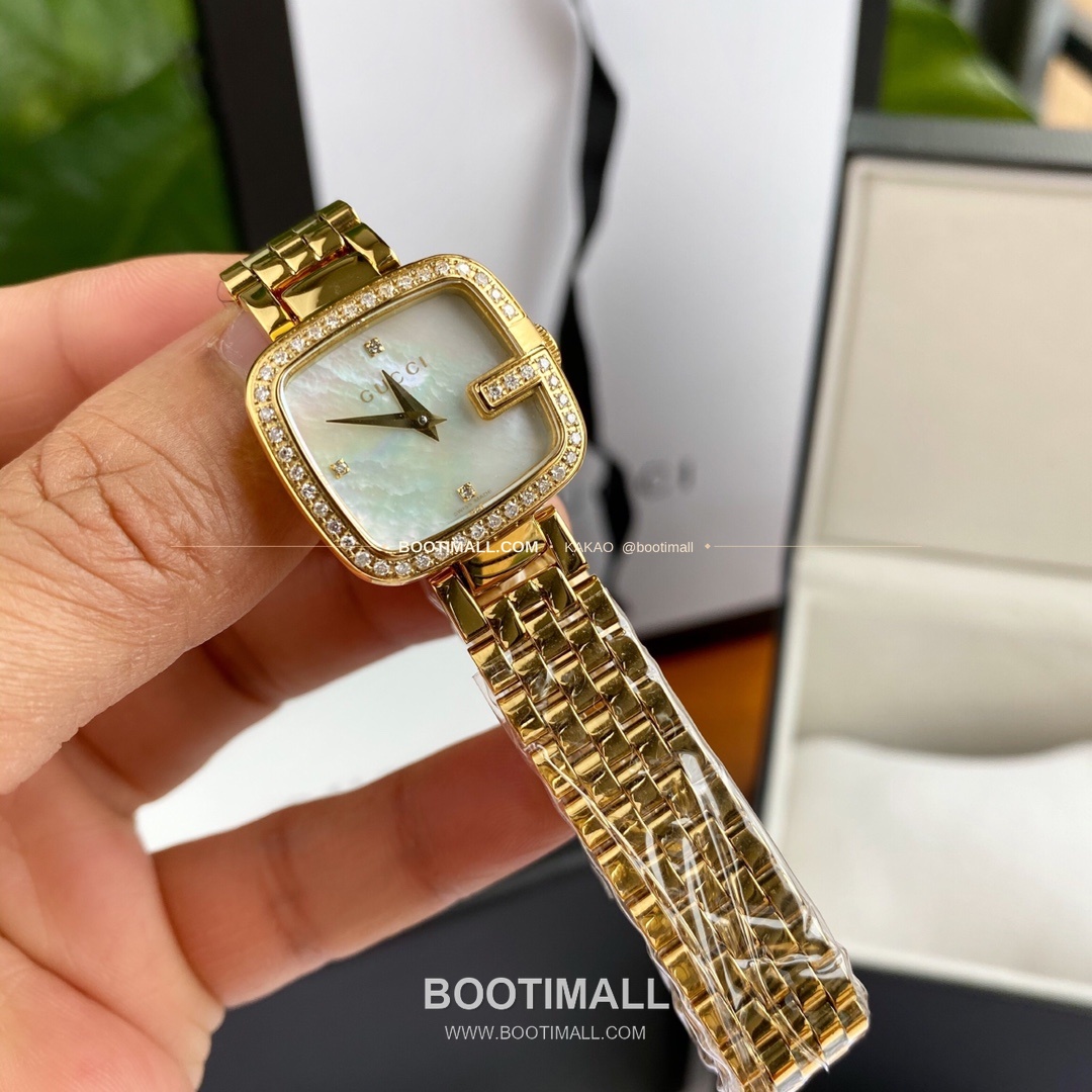 구찌 최신 다이아 45P 다이얼 스틸 여성용 쿼츠 시계 Gucci Latest 45P Diamond Dial Steel Ladies Quartz Watch 24mm 5