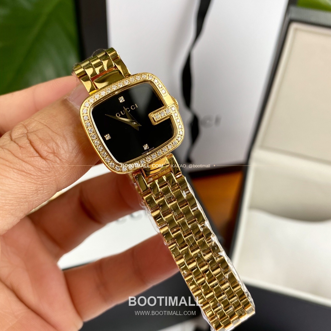 구찌 최신 다이아 45P 다이얼 스틸 여성용 쿼츠 시계 Gucci Latest 45P Diamond Dial Steel Ladies Quartz Watch 24mm 3