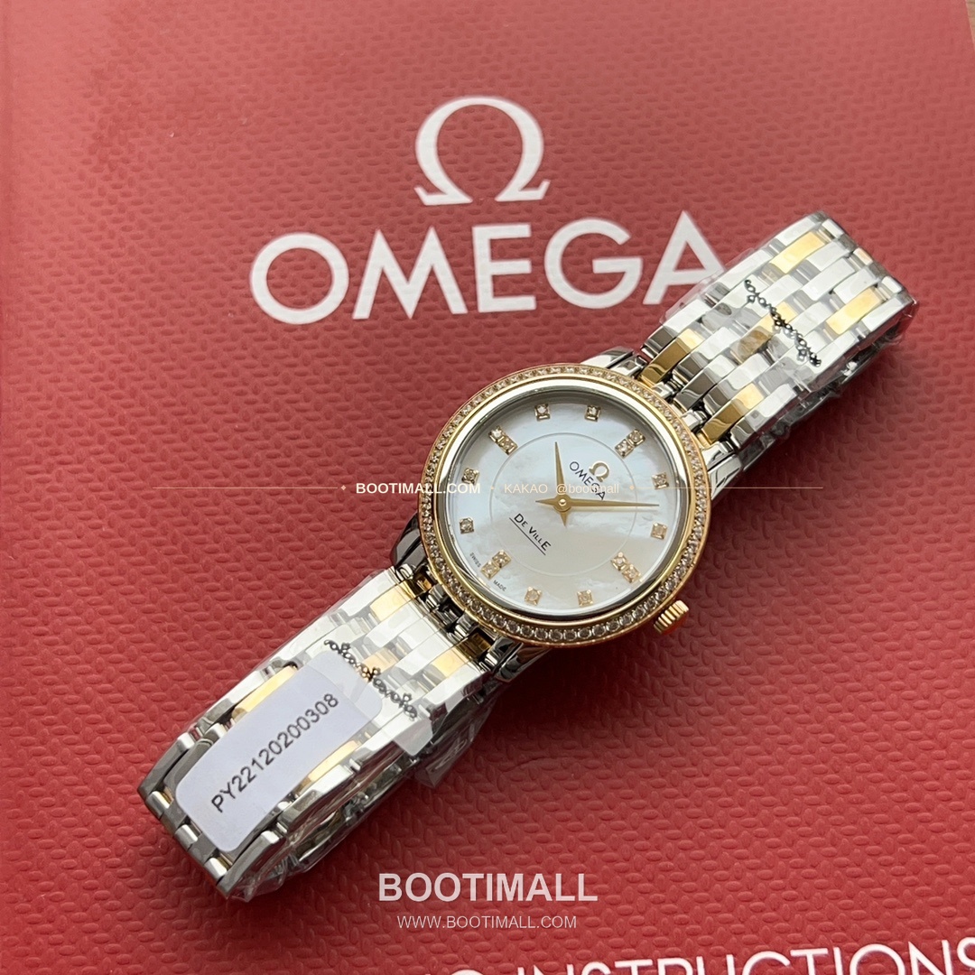 오메가 드빌 다이아 인덱스 스틸 여성용 쿼츠 시계 Omega De Ville Diamond Index Steel Ladies Quartz Watch 27mm 5