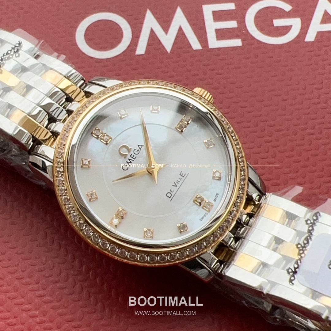 오메가 드빌 다이아 인덱스 스틸 여성용 쿼츠 시계 Omega De Ville Diamond Index Steel Ladies Quartz Watch 27mm 7