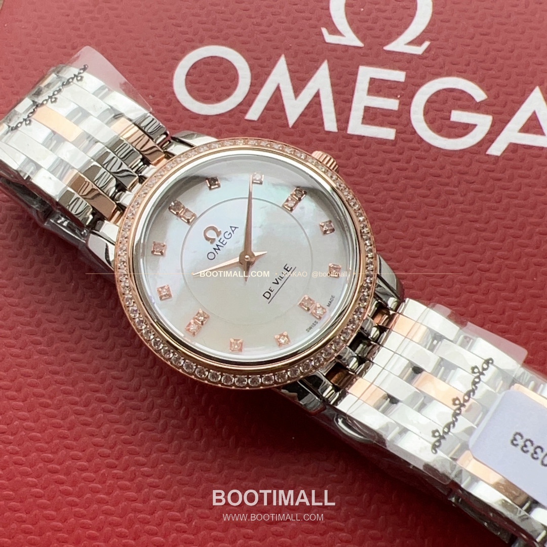 오메가 드빌 다이아 인덱스 로마인덱스 스틸 여성용 쿼츠 시계 Omega De Ville Diamond Index Roman Dial Steel Ladies Quartz Watch 27mm 7