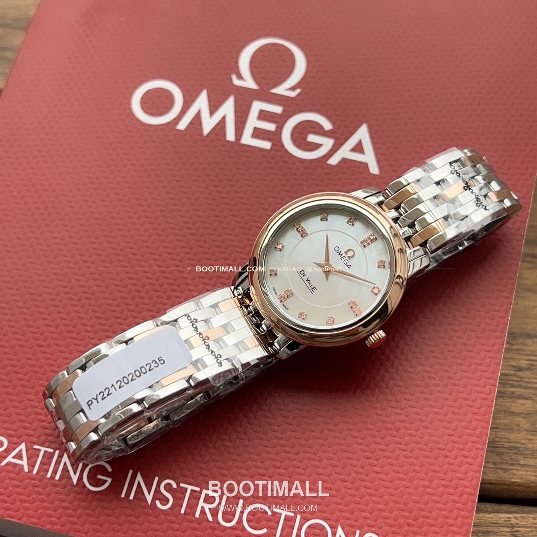 오메가 드빌 다이아 인덱스 로마인덱스 스틸 여성용 쿼츠 시계 Omega De Ville Diamond Index Roman Dial Steel Ladies Quartz Watch 27mm 14