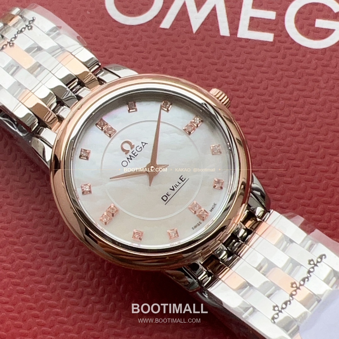 오메가 드빌 다이아 인덱스 로마인덱스 스틸 여성용 쿼츠 시계 Omega De Ville Diamond Index Roman Dial Steel Ladies Quartz Watch 27mm 16