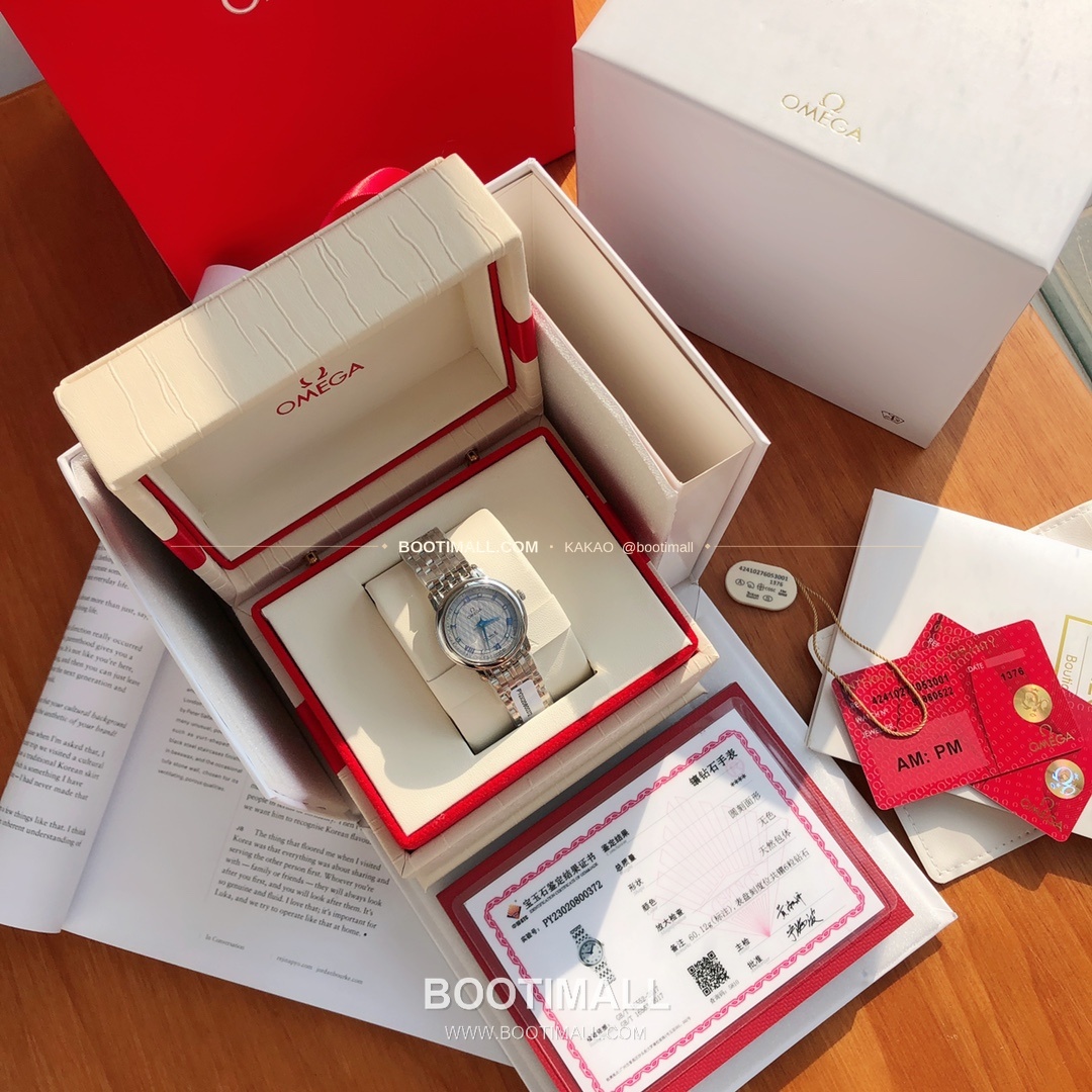 오메가 드빌 다이아 인덱스 로마인덱스 스틸 여성용 쿼츠 시계 Omega De Ville Diamond Index Roman Dial Steel Ladies Quartz Watch 27mm 1