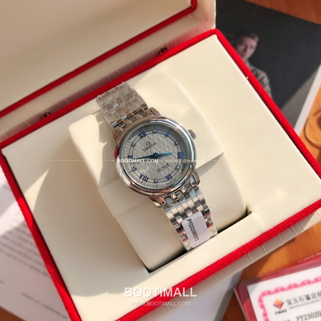 오메가 드빌 다이아 인덱스 로마인덱스 스틸 여성용 쿼츠 시계 Omega De Ville Diamond Index Roman Dial Steel Ladies Quartz Watch 27mm 2