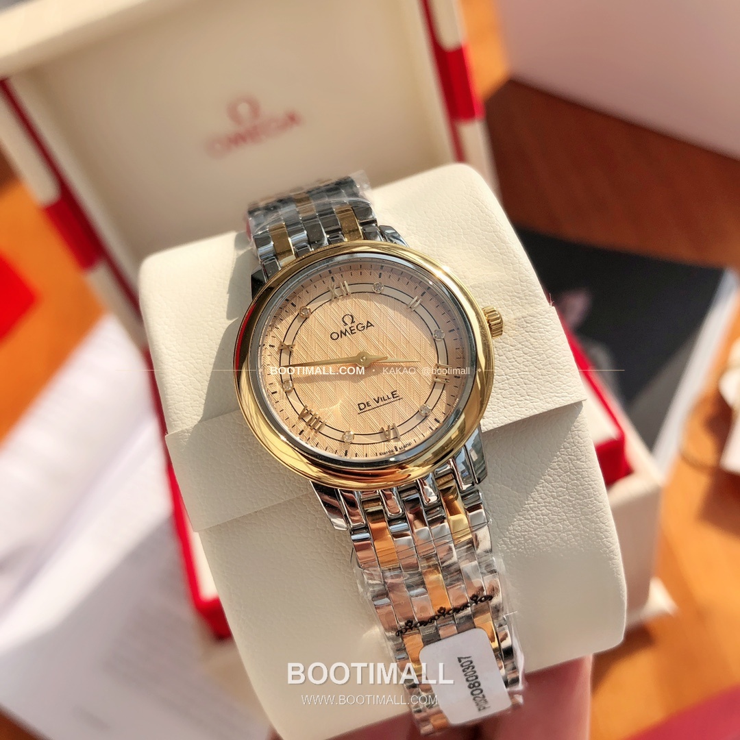 오메가 드빌 다이아 인덱스 로마인덱스 스틸 여성용 쿼츠 시계 Omega De Ville Diamond Index Roman Dial Steel Ladies Quartz Watch 27mm 6