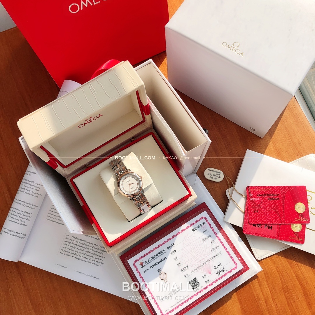 오메가 드빌 다이아 인덱스 로마인덱스 스틸 여성용 쿼츠 시계 Omega De Ville Diamond Index Roman Dial Steel Ladies Quartz Watch 27mm 1