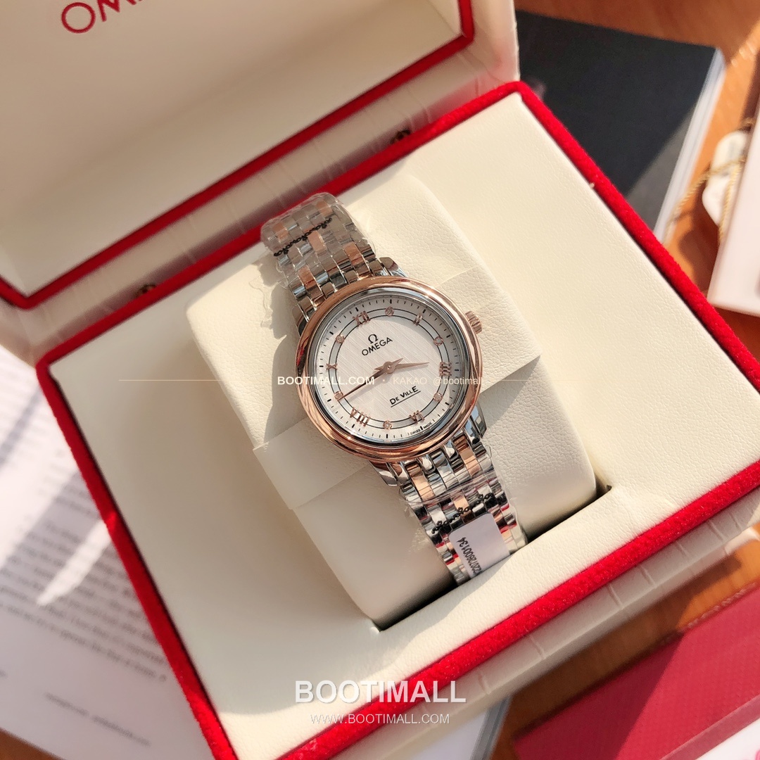 오메가 드빌 다이아 인덱스 로마인덱스 스틸 여성용 쿼츠 시계 Omega De Ville Diamond Index Roman Dial Steel Ladies Quartz Watch 27mm 2