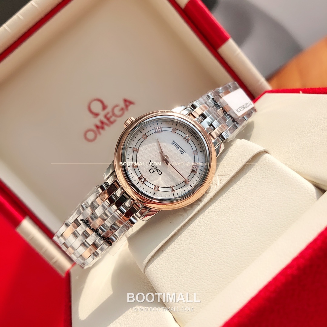 오메가 드빌 다이아 인덱스 로마인덱스 스틸 여성용 쿼츠 시계 Omega De Ville Diamond Index Roman Dial Steel Ladies Quartz Watch 27mm 4