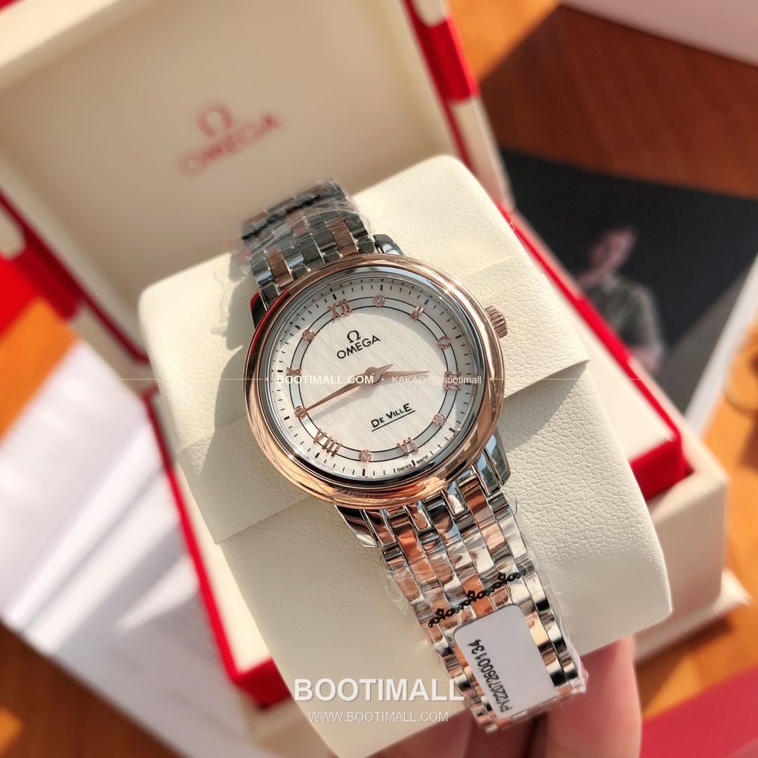 오메가 드빌 다이아 인덱스 로마인덱스 스틸 여성용 쿼츠 시계 Omega De Ville Diamond Index Roman Dial Steel Ladies Quartz Watch 27mm 6