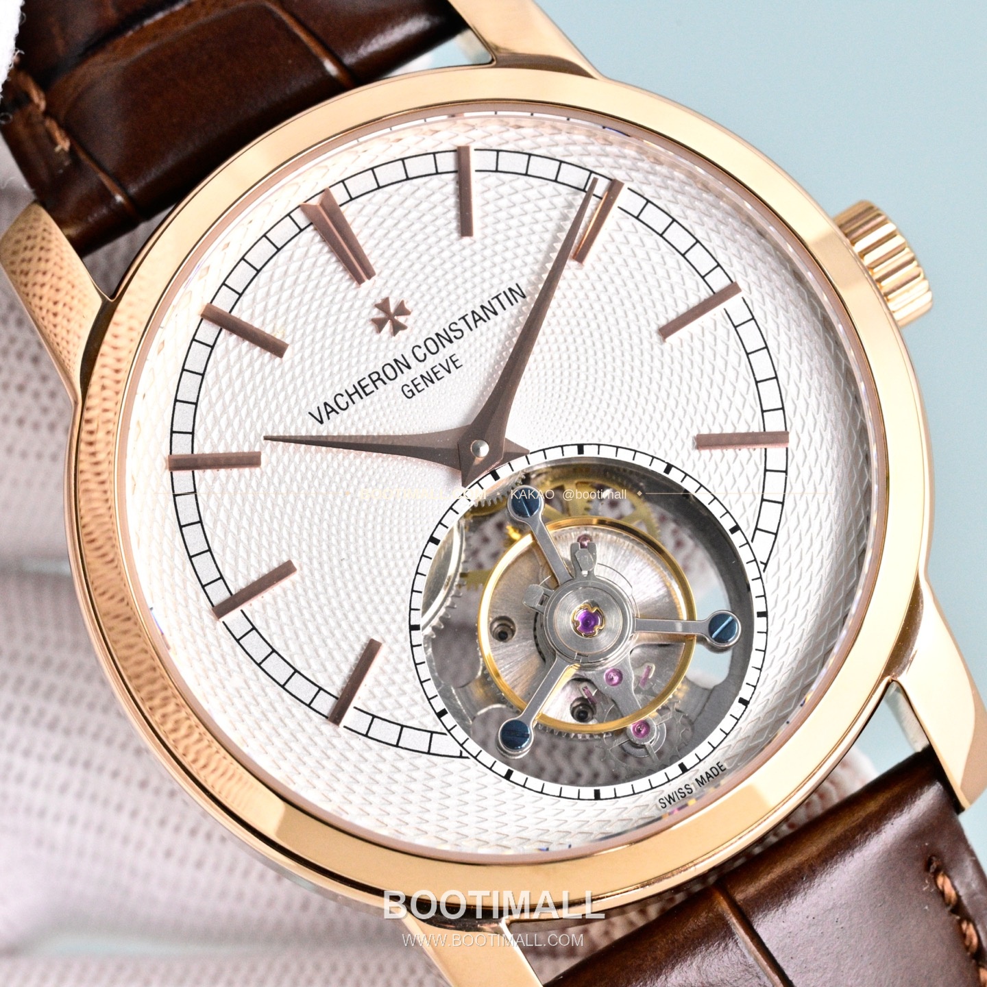 바쉐론콘스탄틴 트래디셔널 투르비용 선레이다이얼 수동 시계 Vacheron Constantin Traditionnelle Tourbillon Sunray Dial Manual Watch 42mm 4
